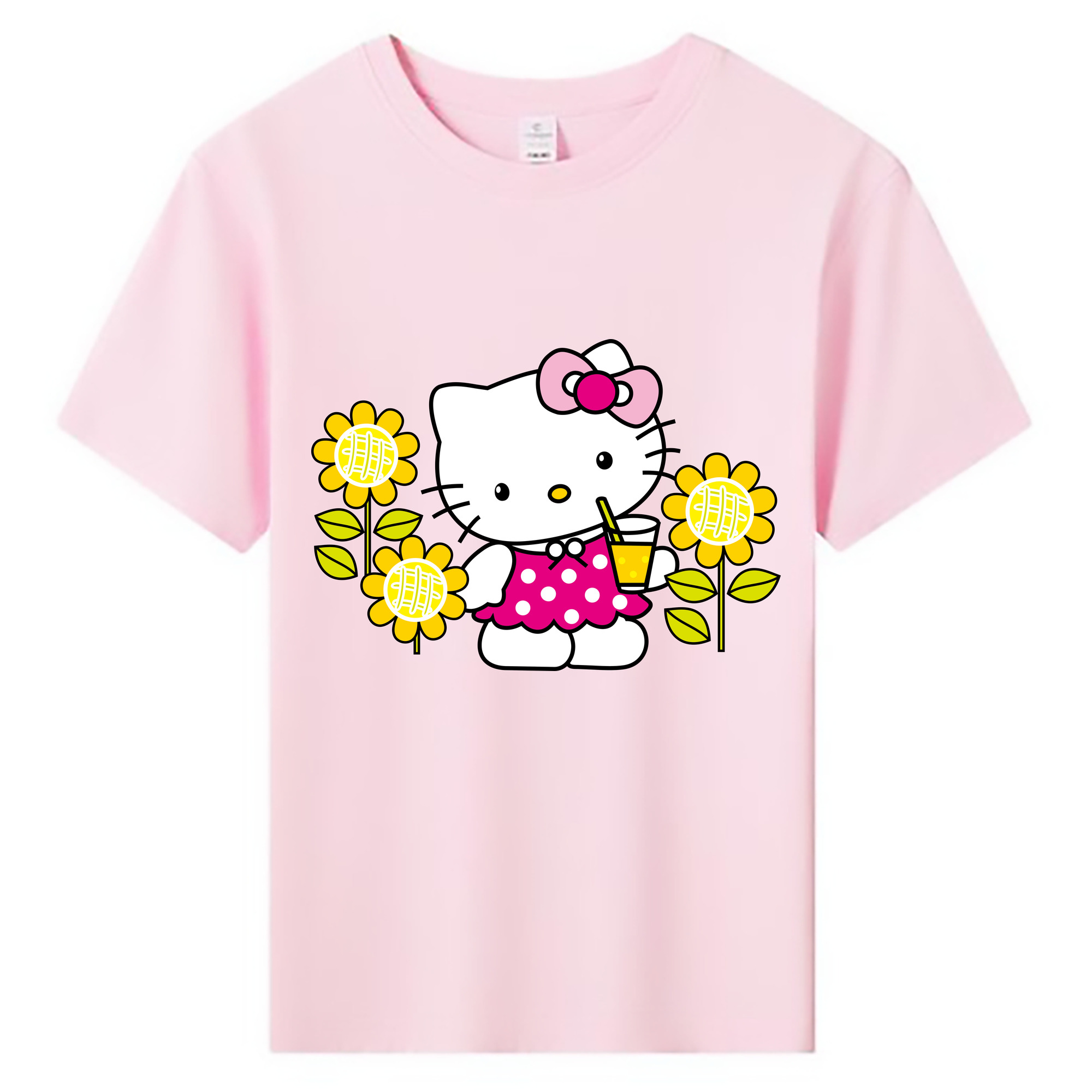 （画像用） Hello Kitty ハローキティ 綿100％キッズTシャツ（フロントプリント）