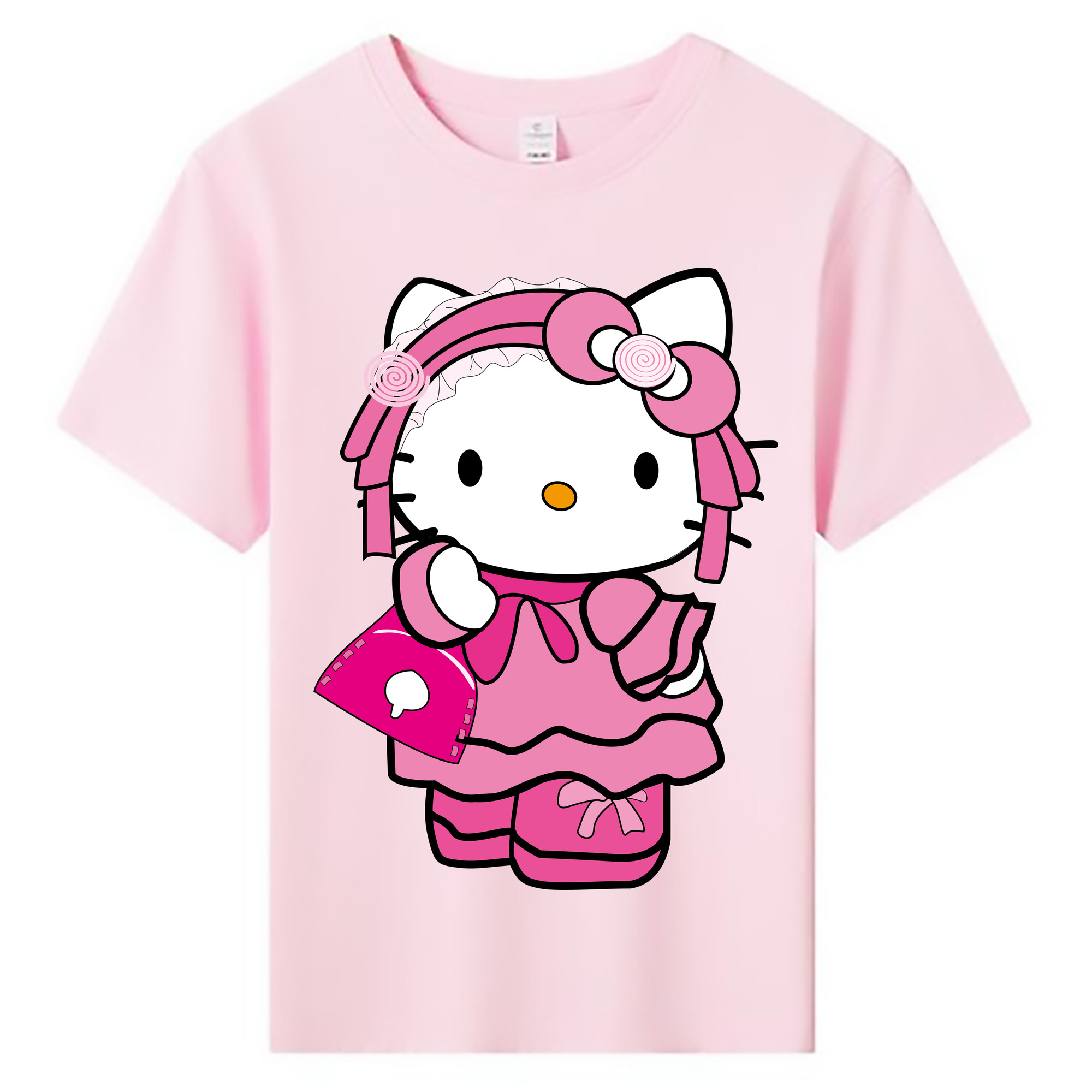 （画像用） Hello Kitty ハローキティ 綿100％キッズTシャツ（フロントプリント）