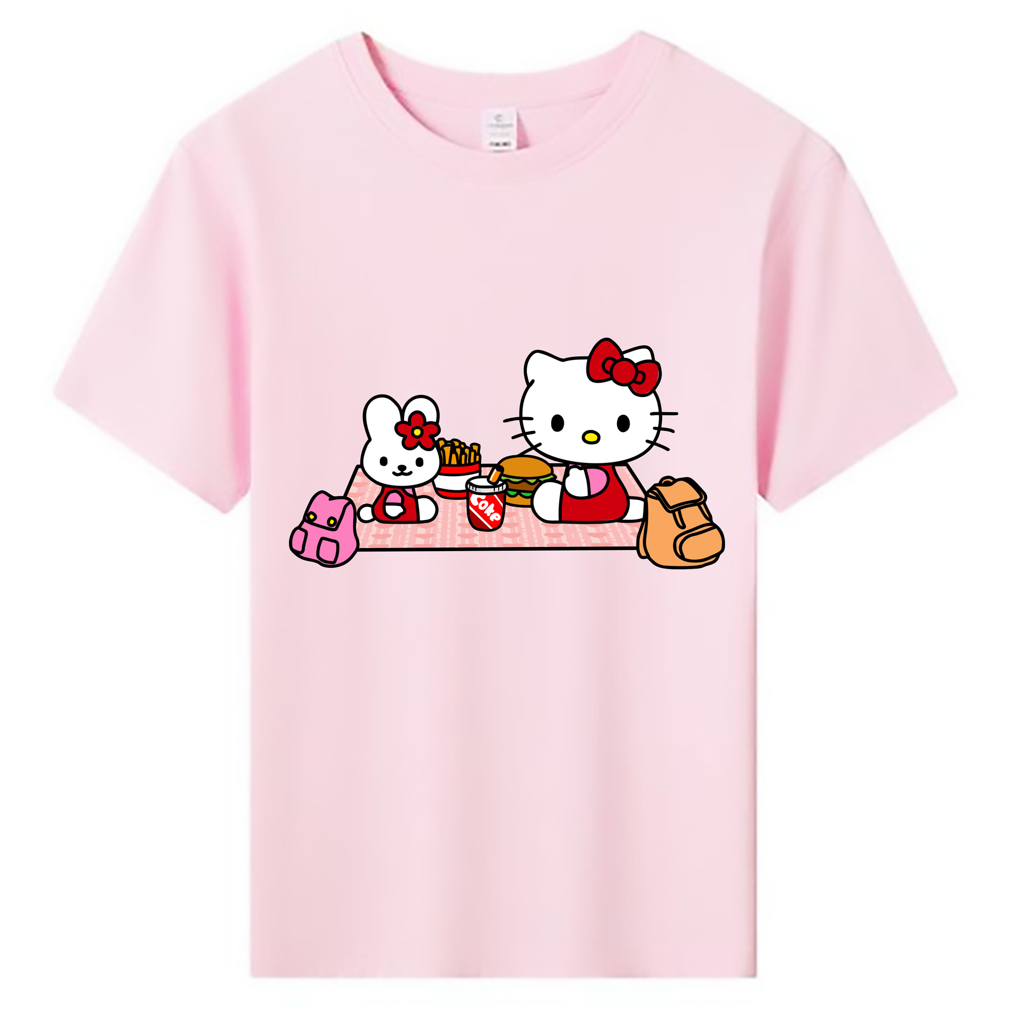 （画像用） Hello Kitty ハローキティ 綿100％キッズTシャツ（フロントプリント）