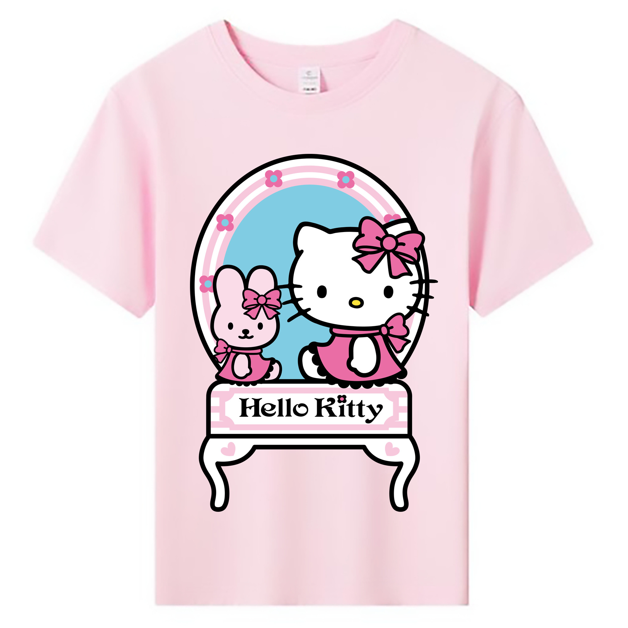 （画像用） Hello Kitty ハローキティ 綿100％キッズTシャツ（フロントプリント）