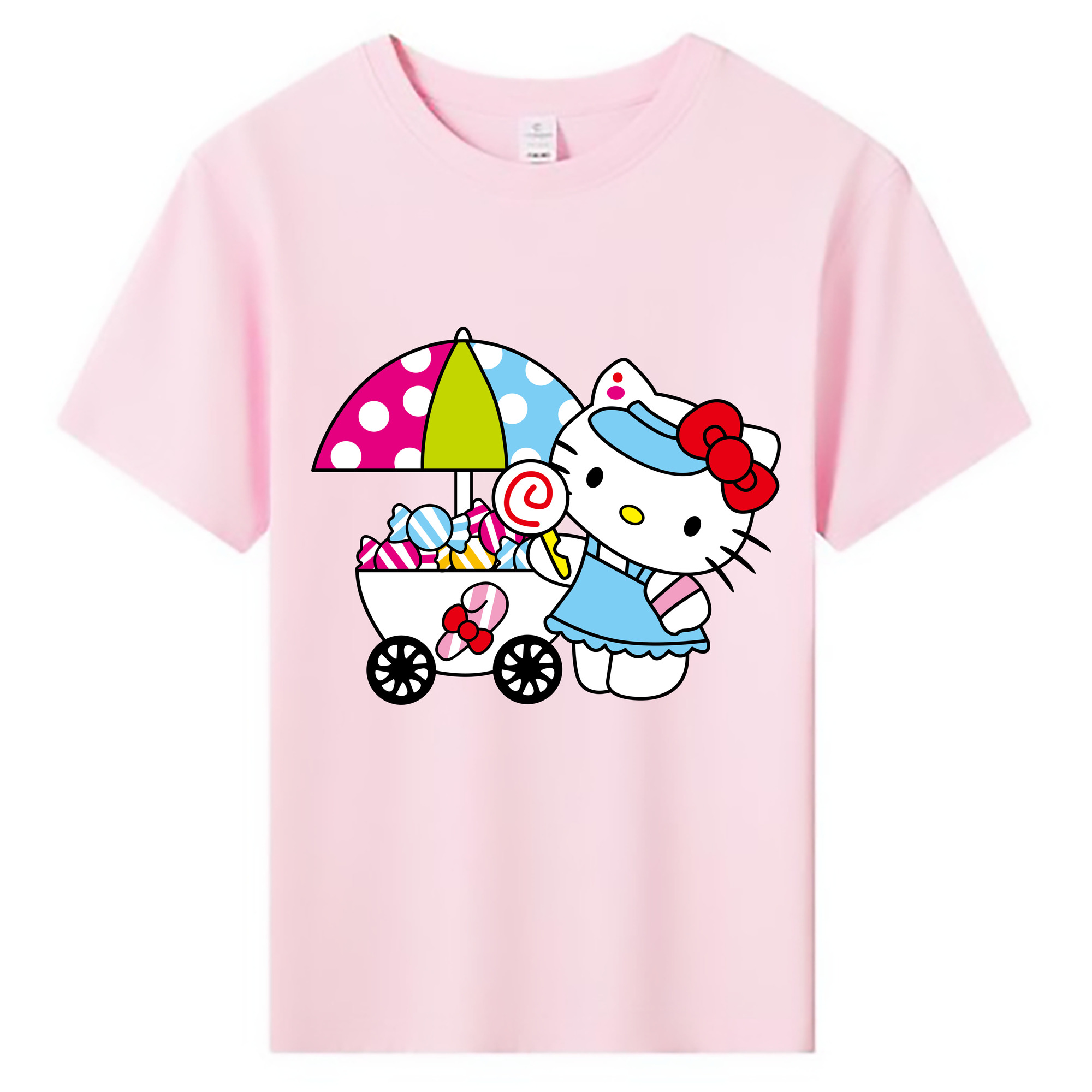 （画像用） Hello Kitty ハローキティ 綿100％キッズTシャツ（フロントプリント）