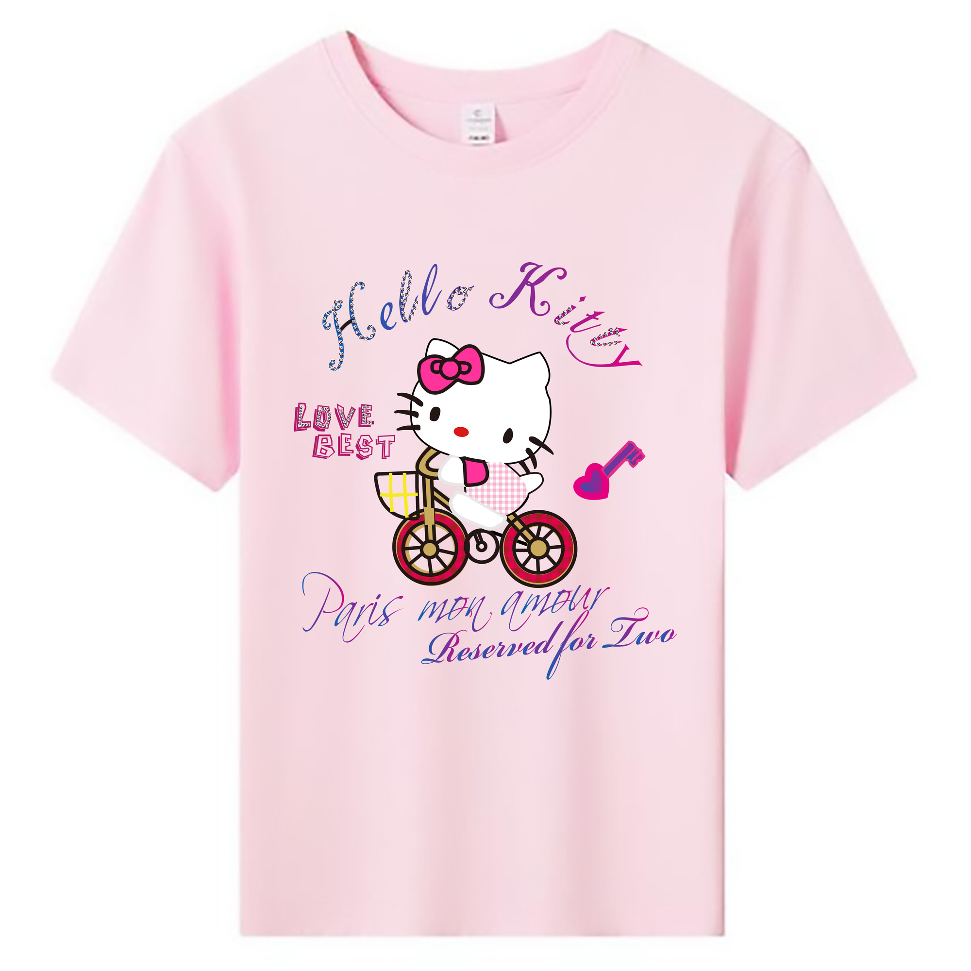 （画像用） Hello Kitty ハローキティ 綿100％キッズTシャツ（フロントプリント）