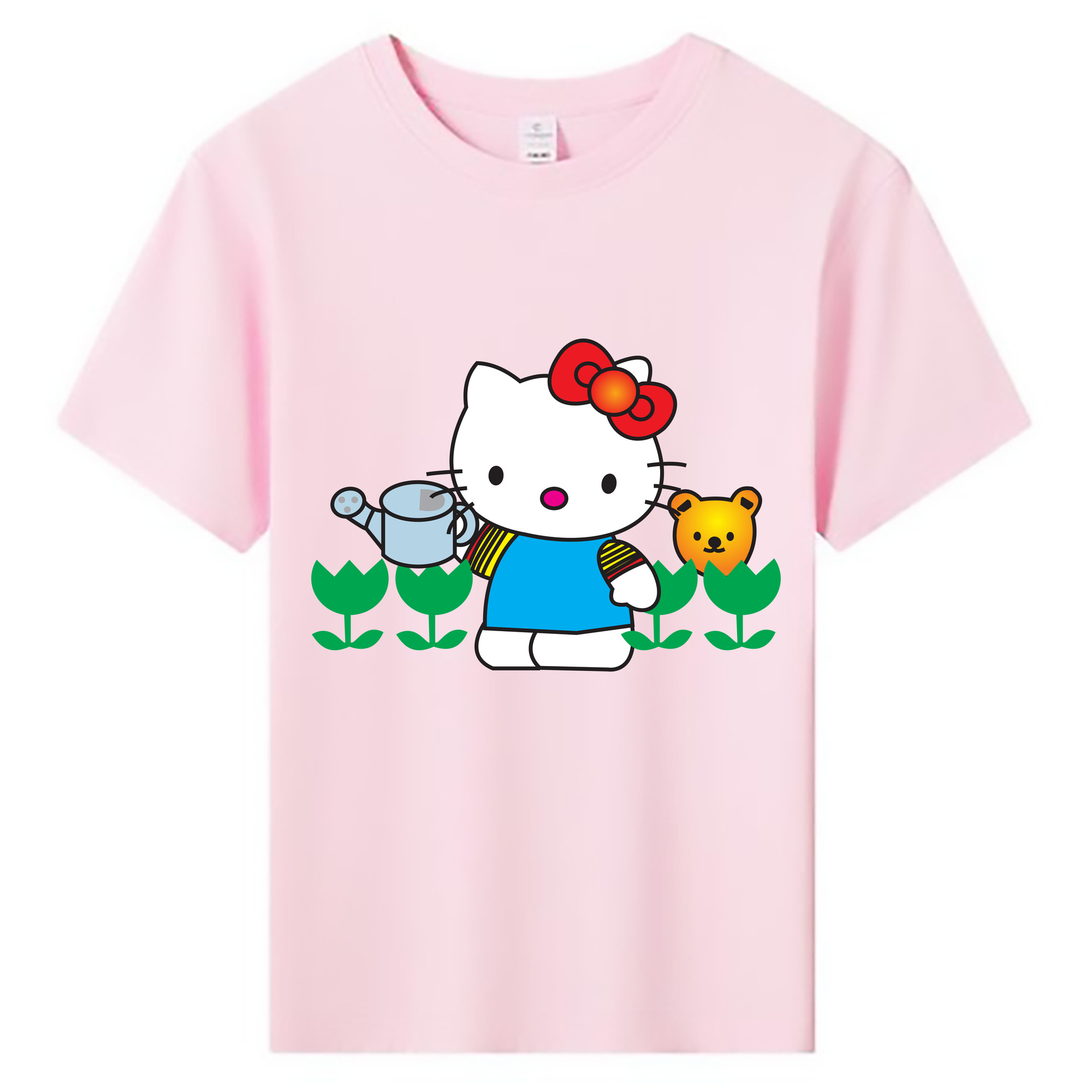 （画像用） Hello Kitty ハローキティ 綿100％キッズTシャツ（フロントプリント）