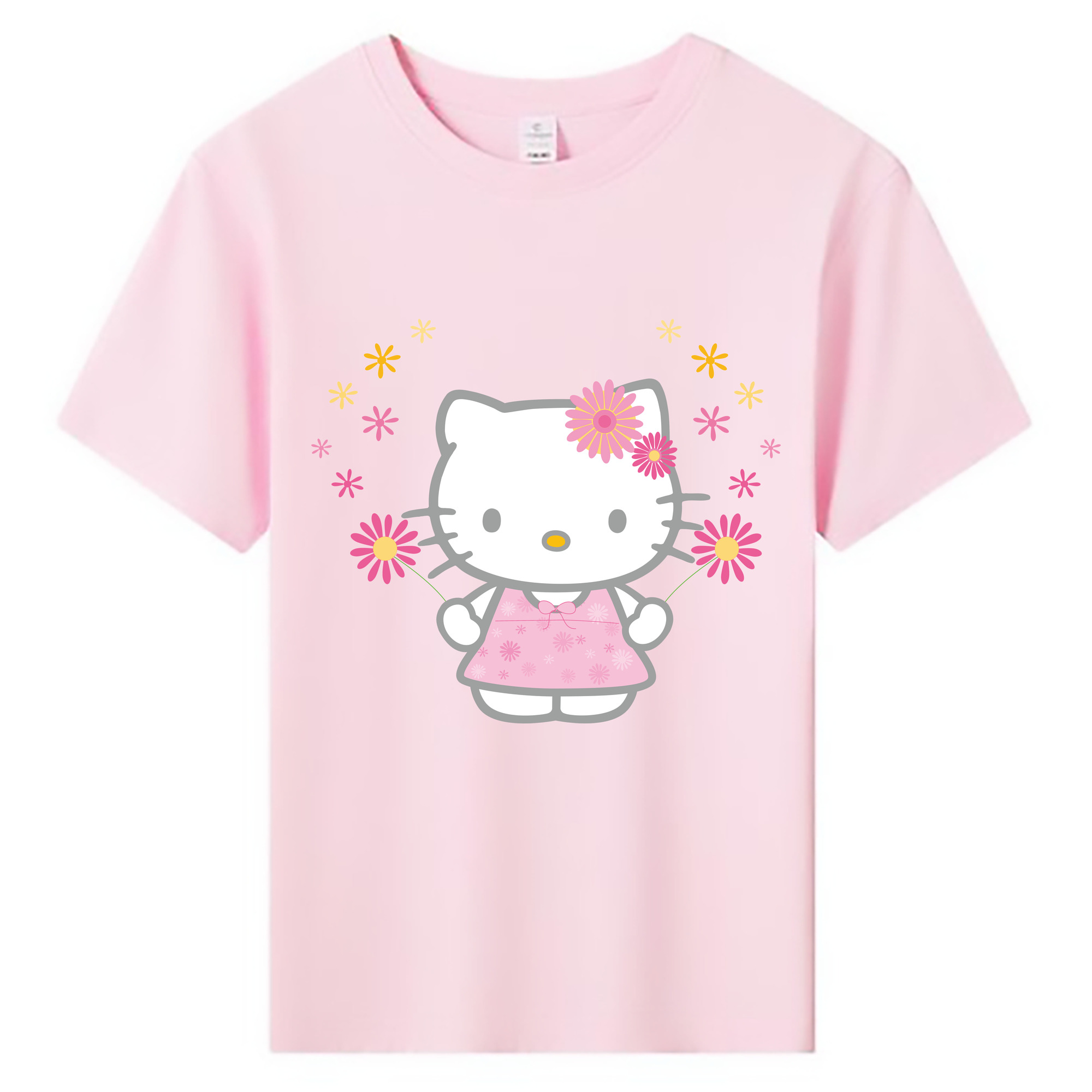 （画像用） Hello Kitty ハローキティ 綿100％キッズTシャツ（フロントプリント）