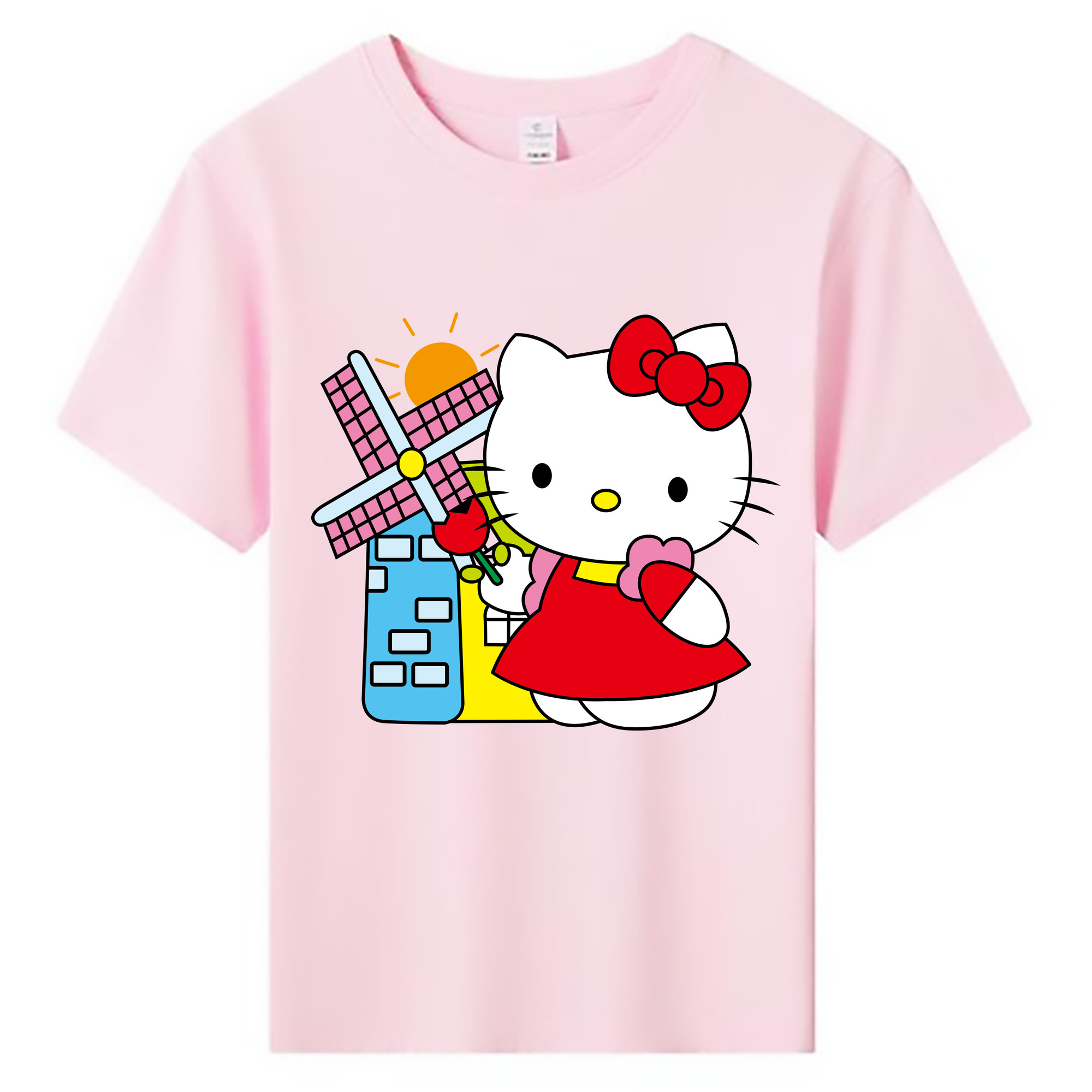 （画像用） Hello Kitty ハローキティ 綿100％キッズTシャツ（フロントプリント）