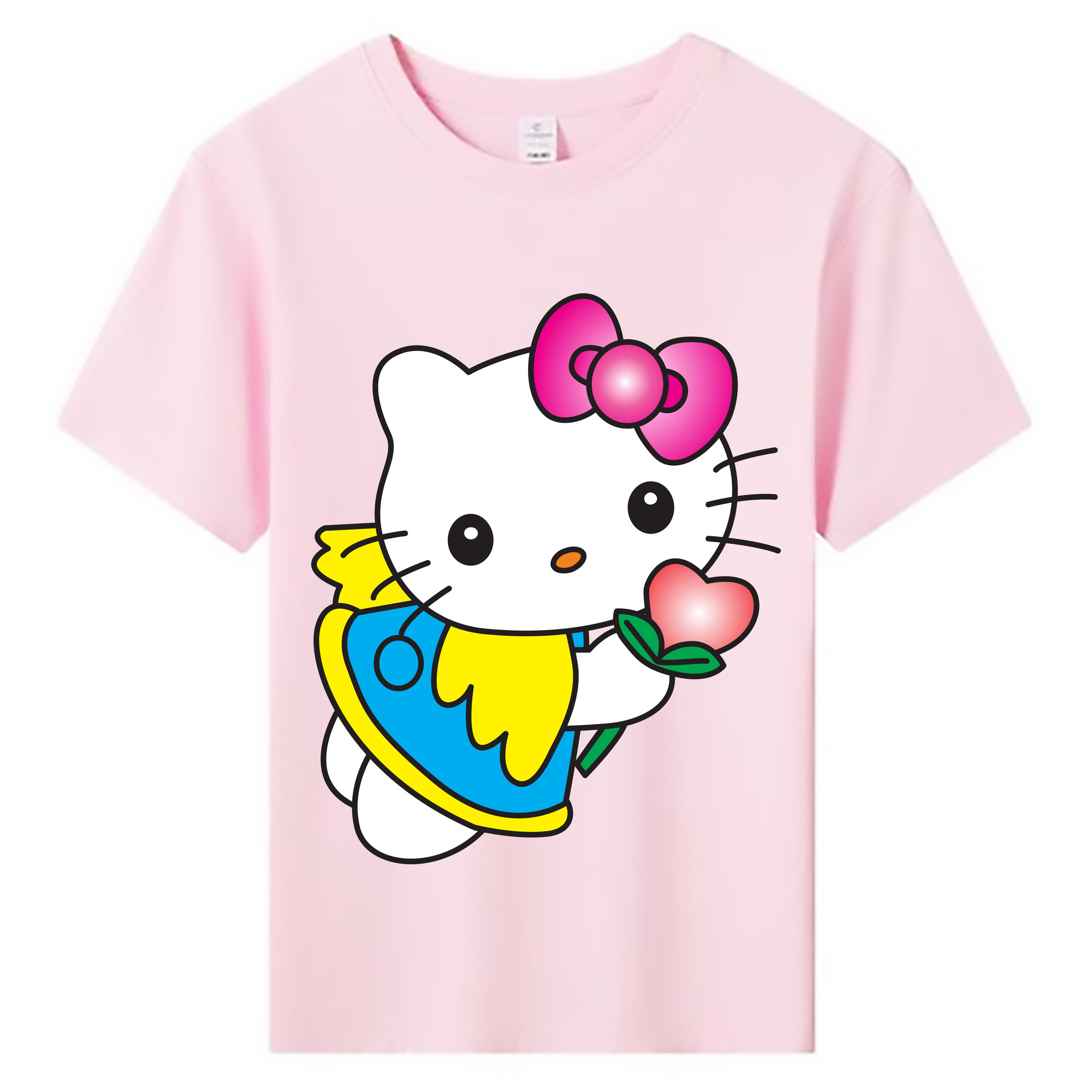 （画像用） Hello Kitty ハローキティ 綿100％キッズTシャツ（フロントプリント）
