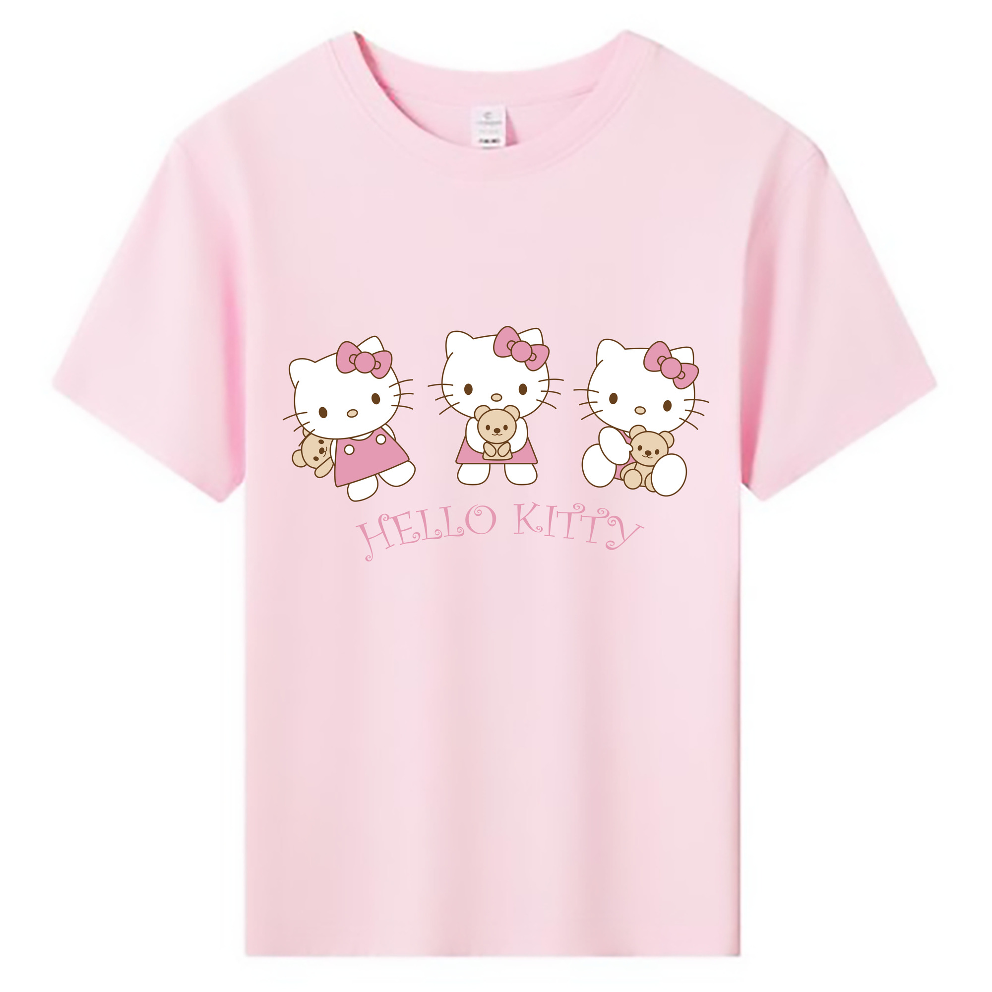 （画像用） Hello Kitty ハローキティ 綿100％キッズTシャツ（フロントプリント）