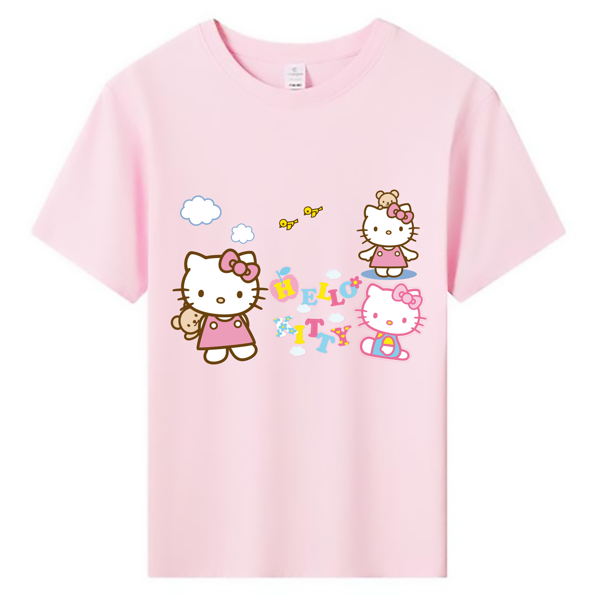 （画像用） Hello Kitty ハローキティ 綿100％キッズTシャツ（フロントプリント）