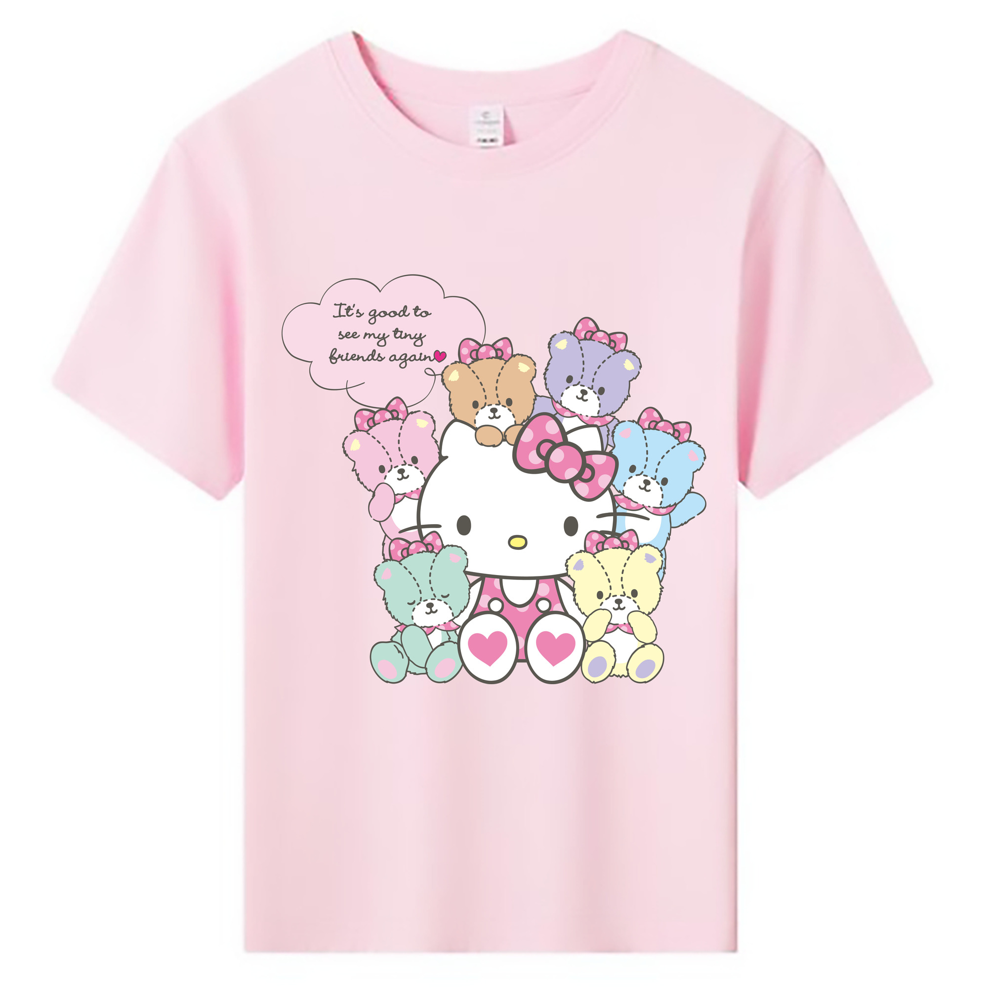 （画像用） Hello Kitty ハローキティ 綿100％キッズTシャツ（フロントプリント）