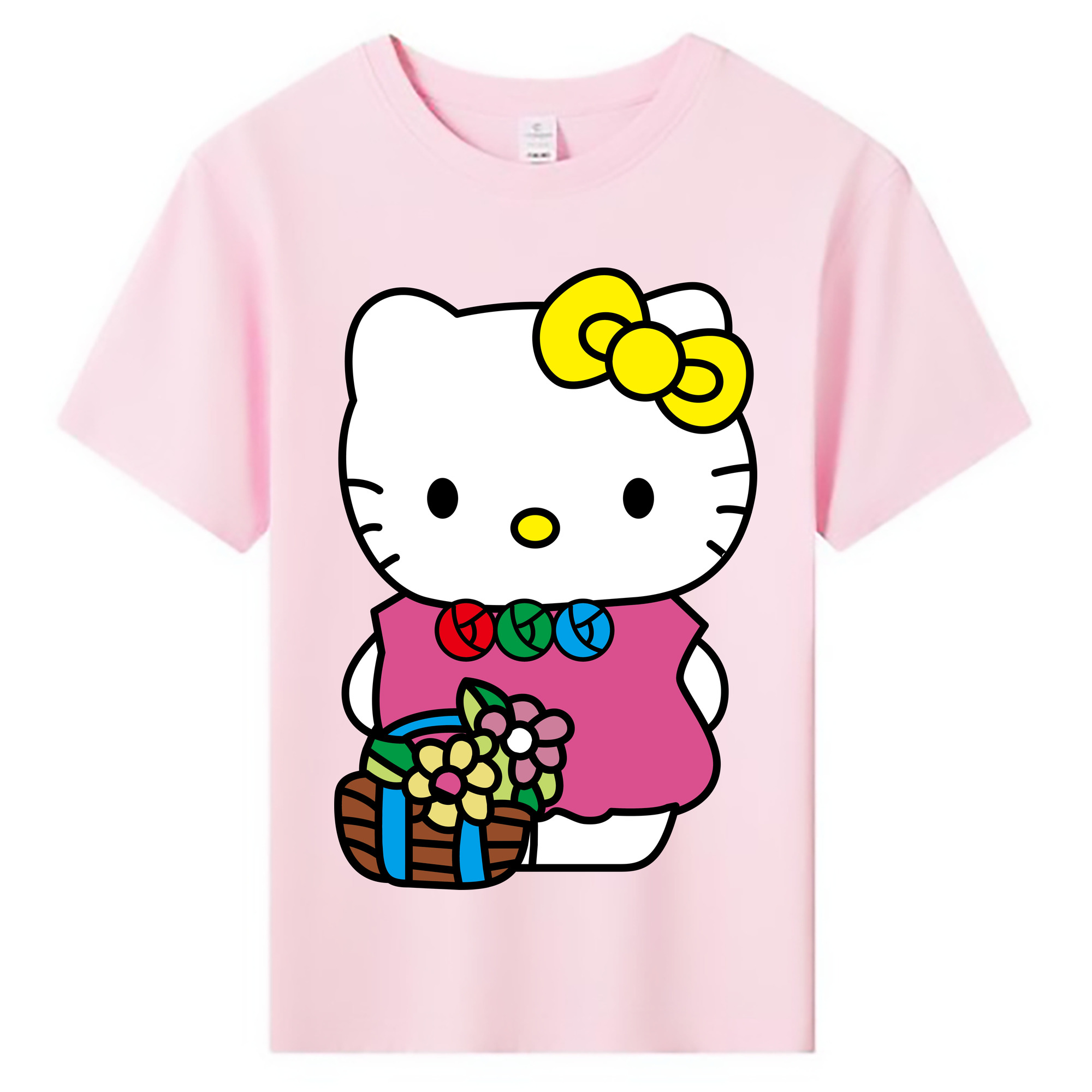 （画像用） Hello Kitty ハローキティ 綿100％キッズTシャツ（フロントプリント）
