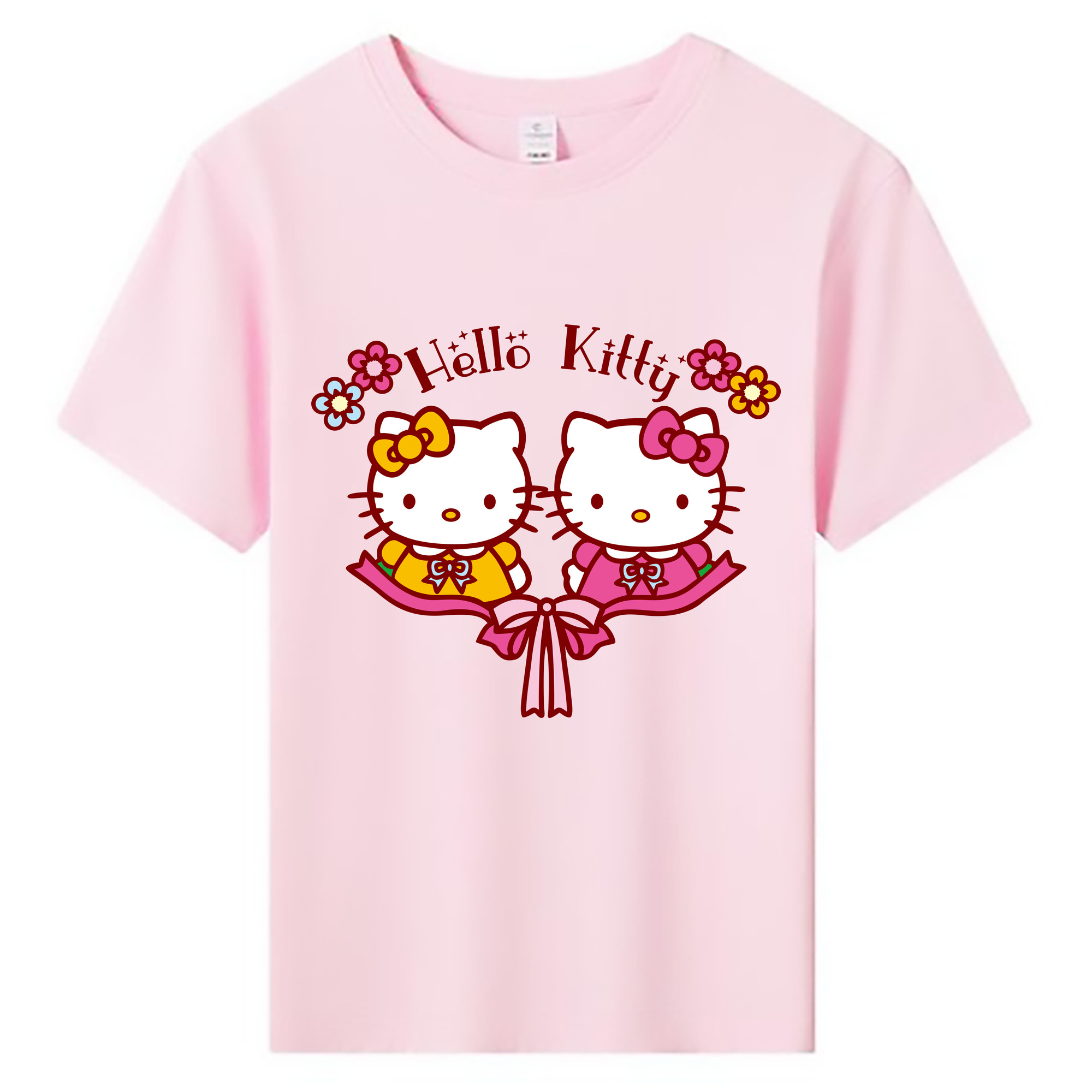 （画像用） Hello Kitty ハローキティ 綿100％キッズTシャツ（フロントプリント）