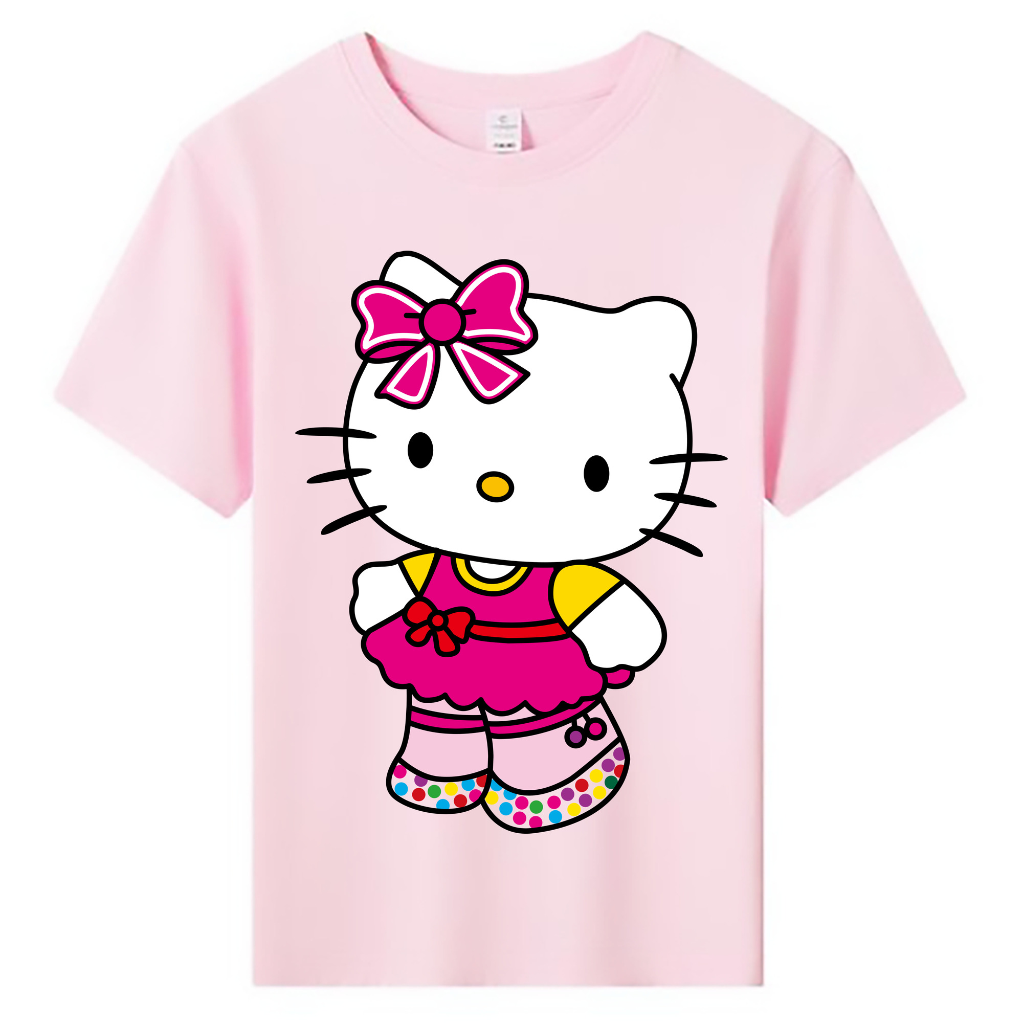 （画像用） Hello Kitty ハローキティ 綿100％キッズTシャツ（フロントプリント）