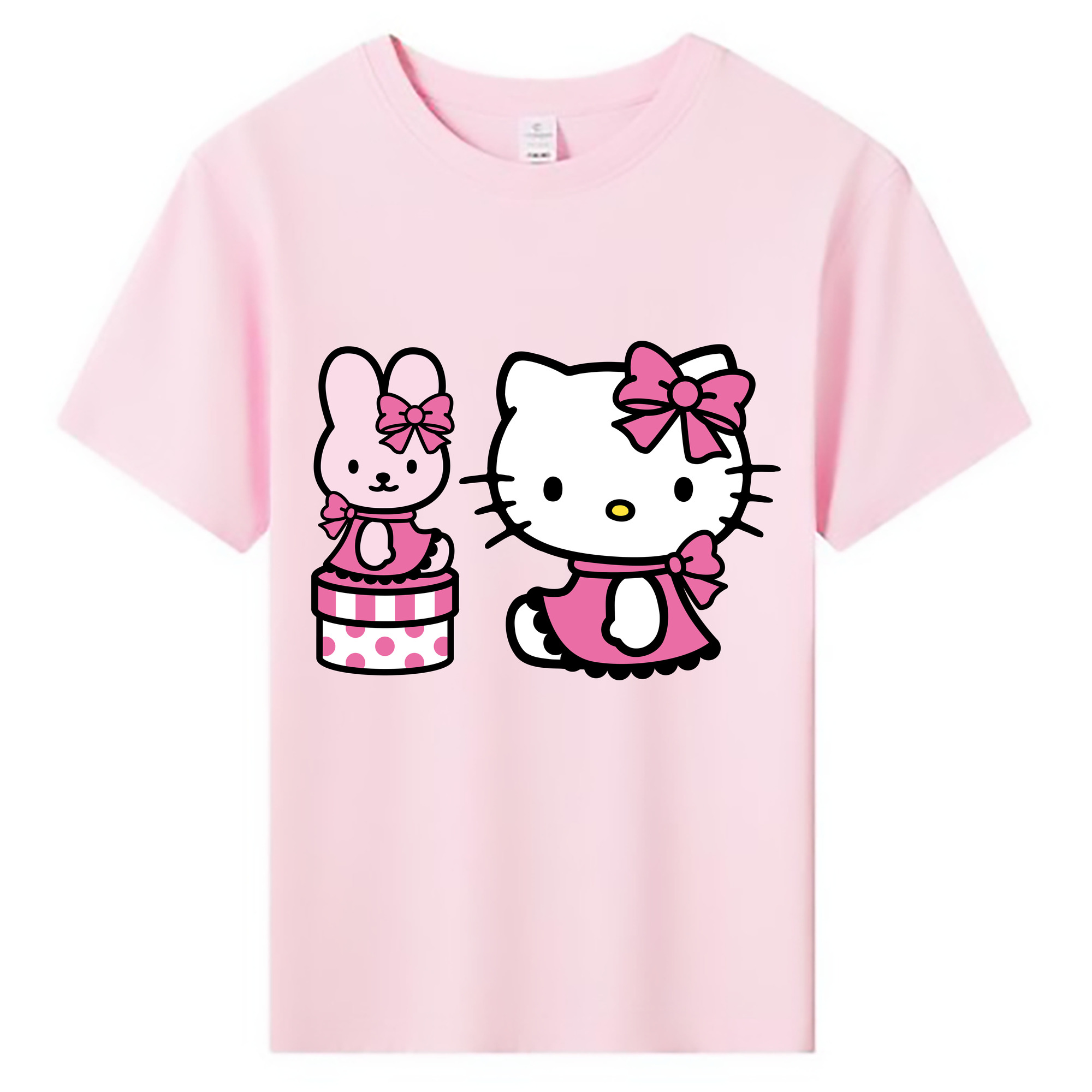（画像用） Hello Kitty ハローキティ 綿100％キッズTシャツ（フロントプリント）