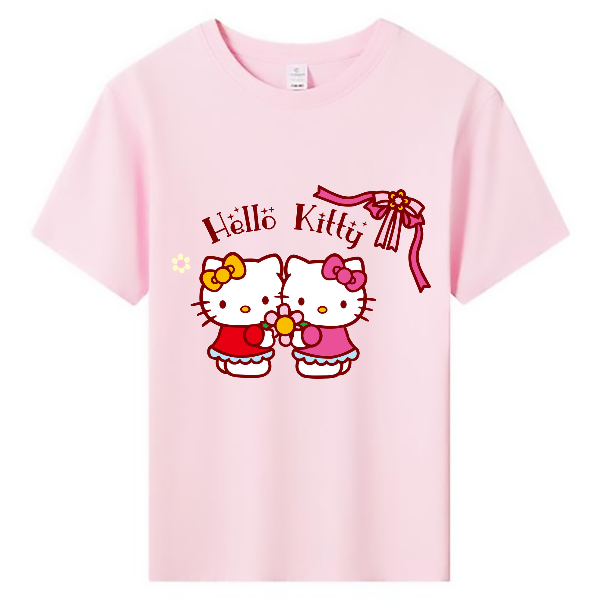 （画像用） Hello Kitty ハローキティ 綿100％キッズTシャツ（フロントプリント）