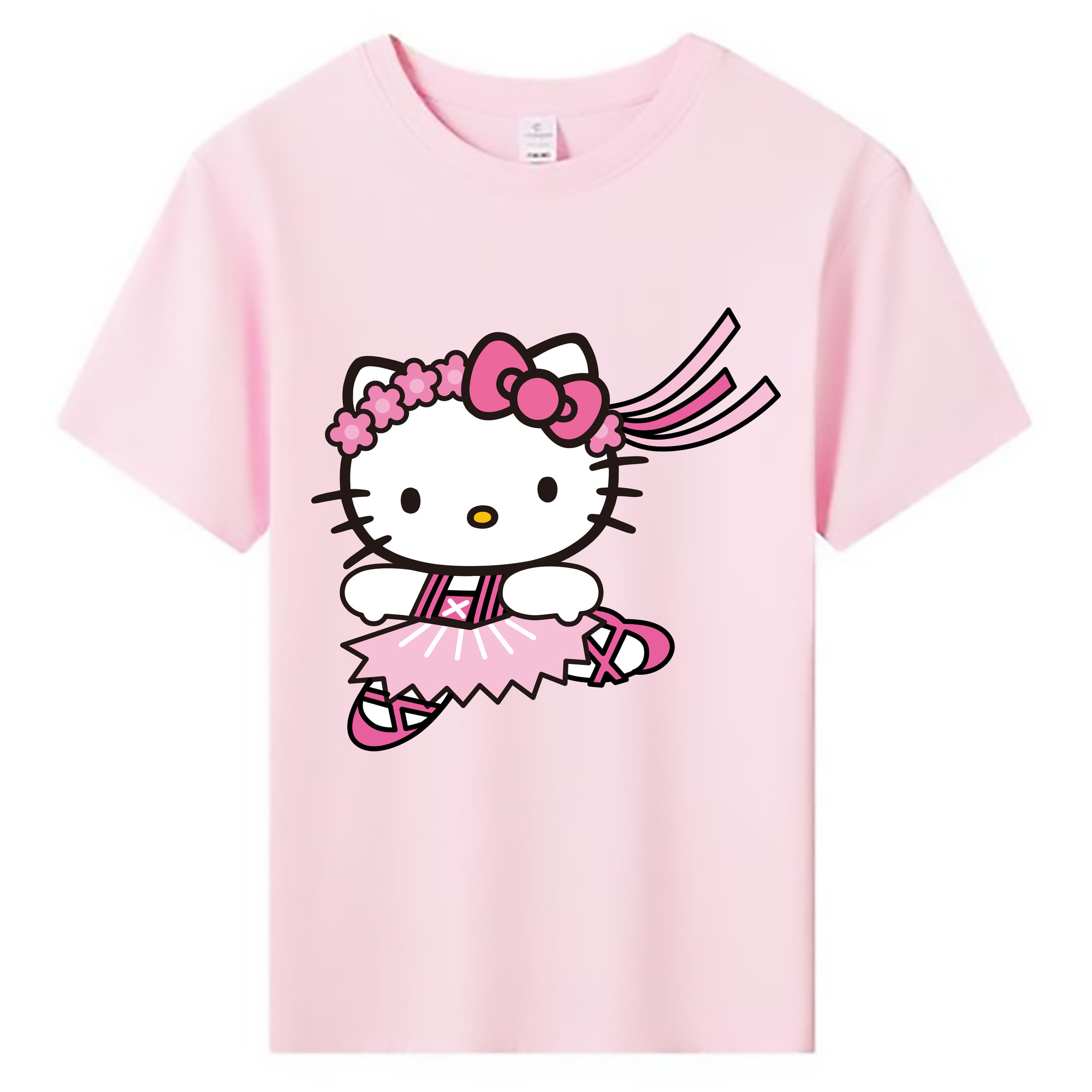 （画像用） Hello Kitty ハローキティ 綿100％キッズTシャツ（フロントプリント）