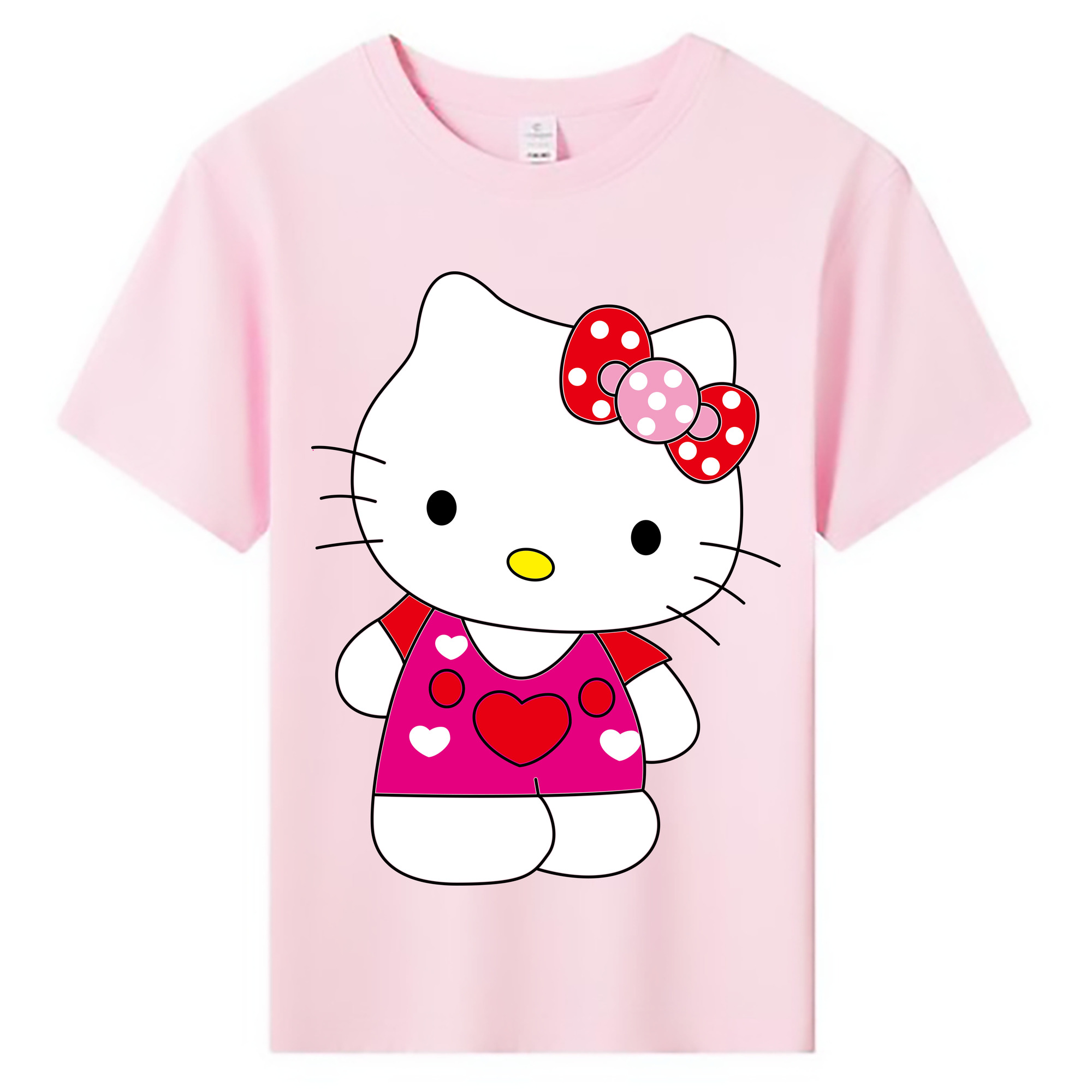 （画像用） Hello Kitty ハローキティ 綿100％キッズTシャツ（フロントプリント）