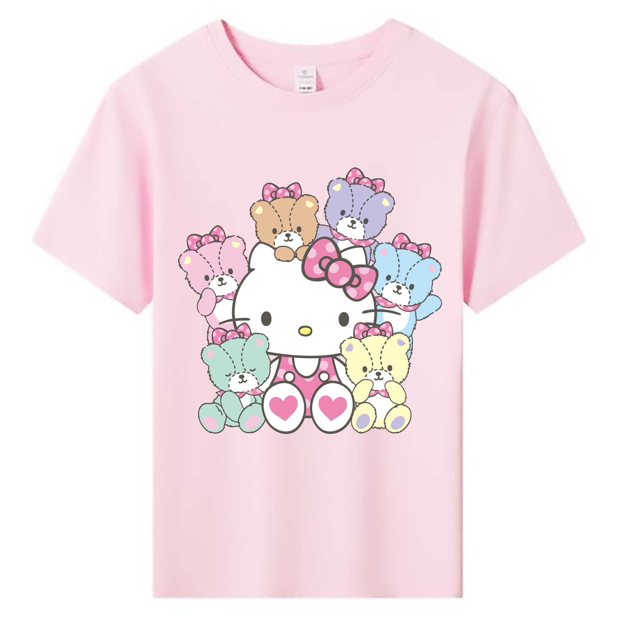 （画像用） Hello Kitty ハローキティ 綿100％キッズTシャツ（フロントプリント）