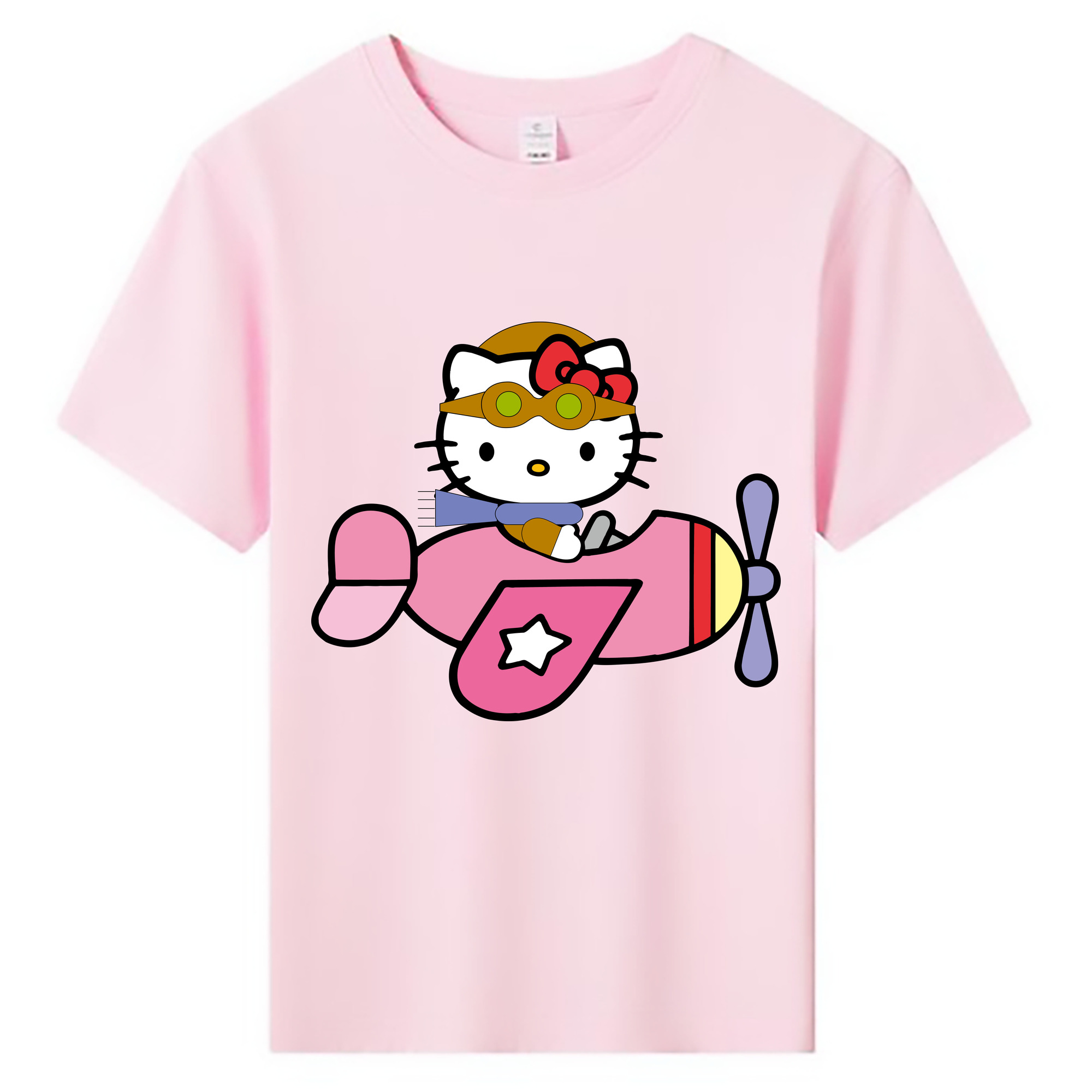（画像用） Hello Kitty ハローキティ 綿100％キッズTシャツ（フロントプリント）