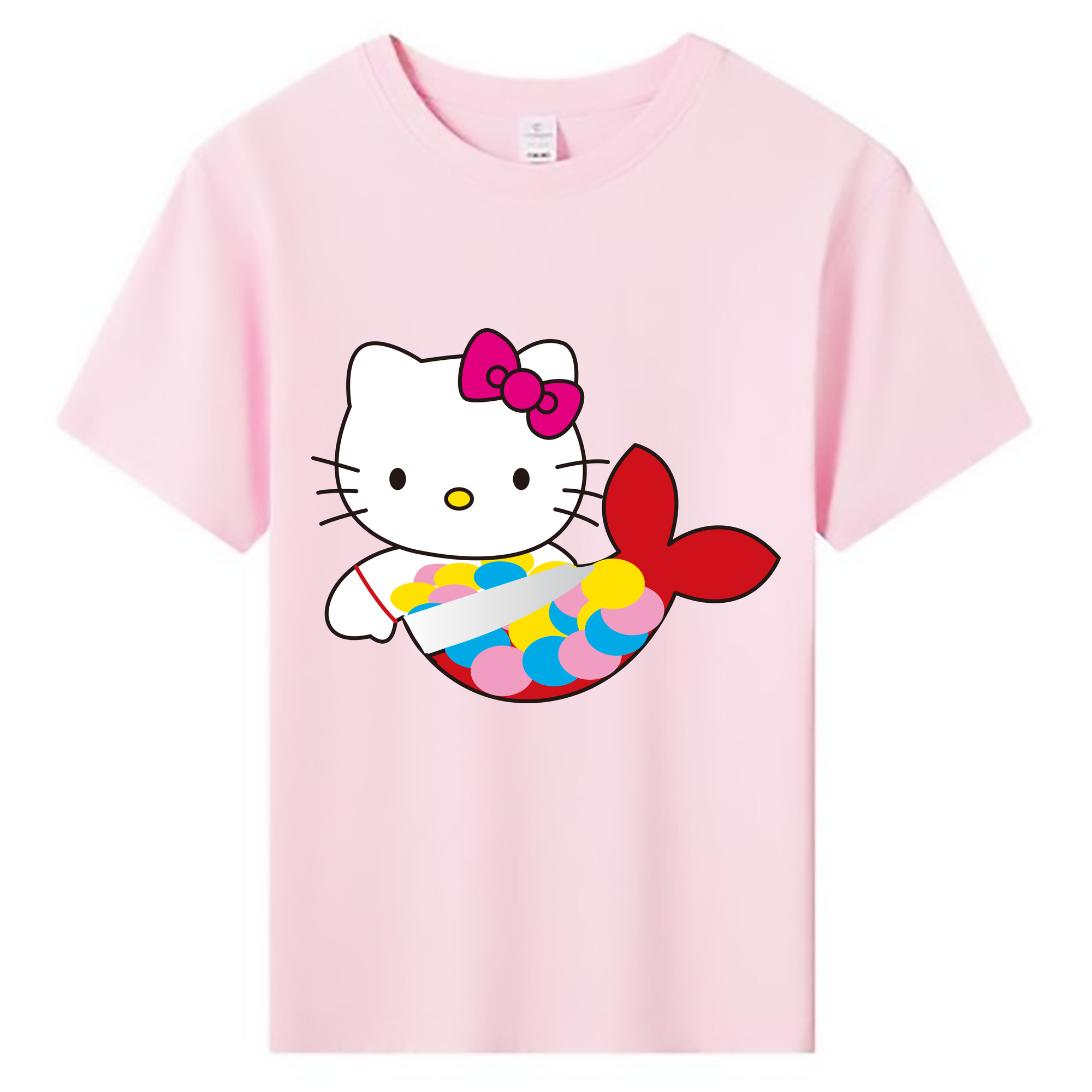 （画像用） Hello Kitty ハローキティ 綿100％キッズTシャツ（フロントプリント）