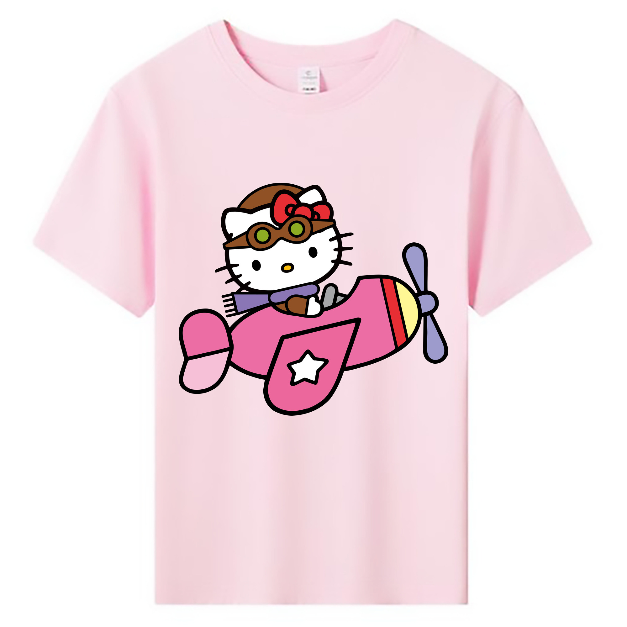 （画像用） Hello Kitty ハローキティ 綿100％キッズTシャツ（フロントプリント）