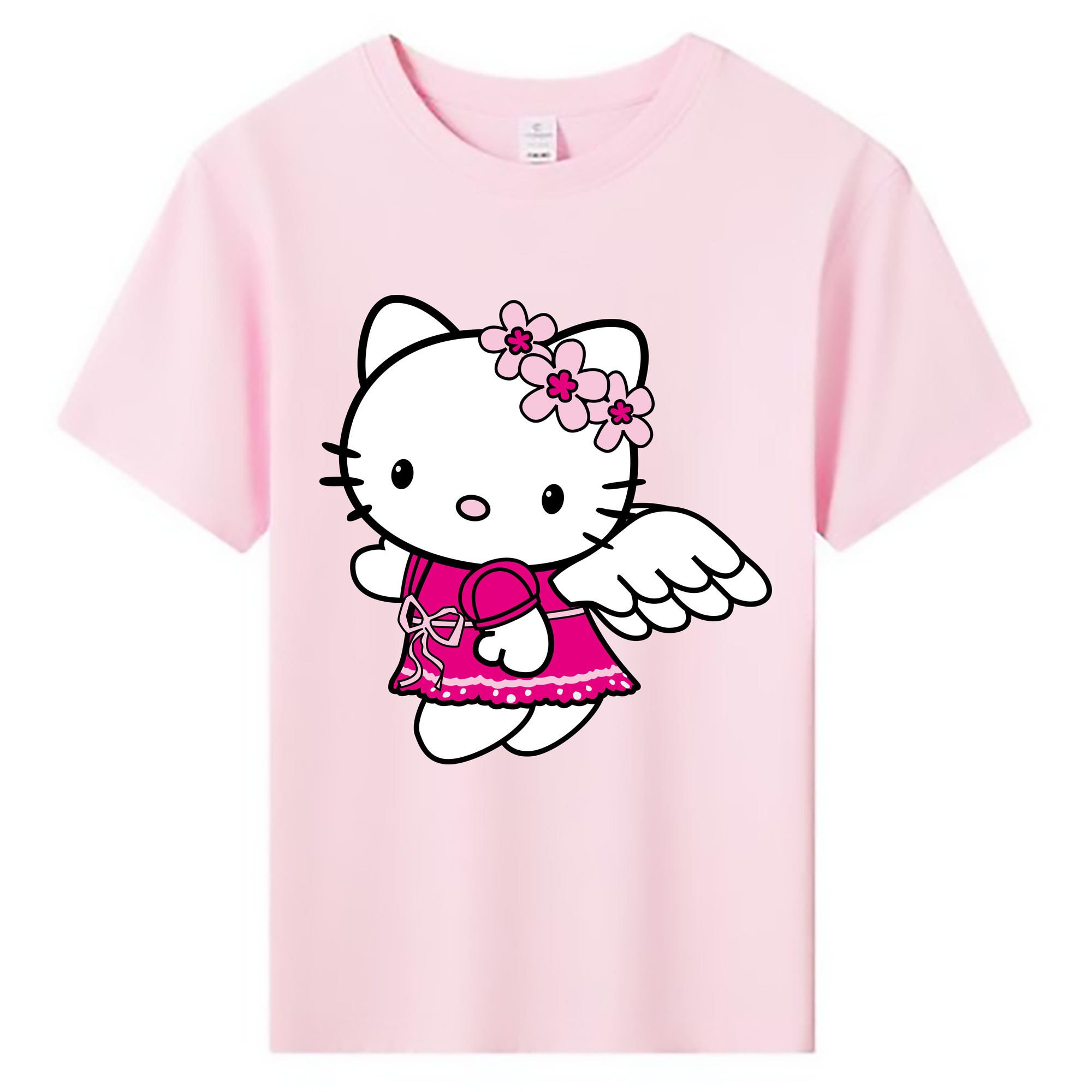 （画像用） Hello Kitty ハローキティ 綿100％キッズTシャツ（フロントプリント）