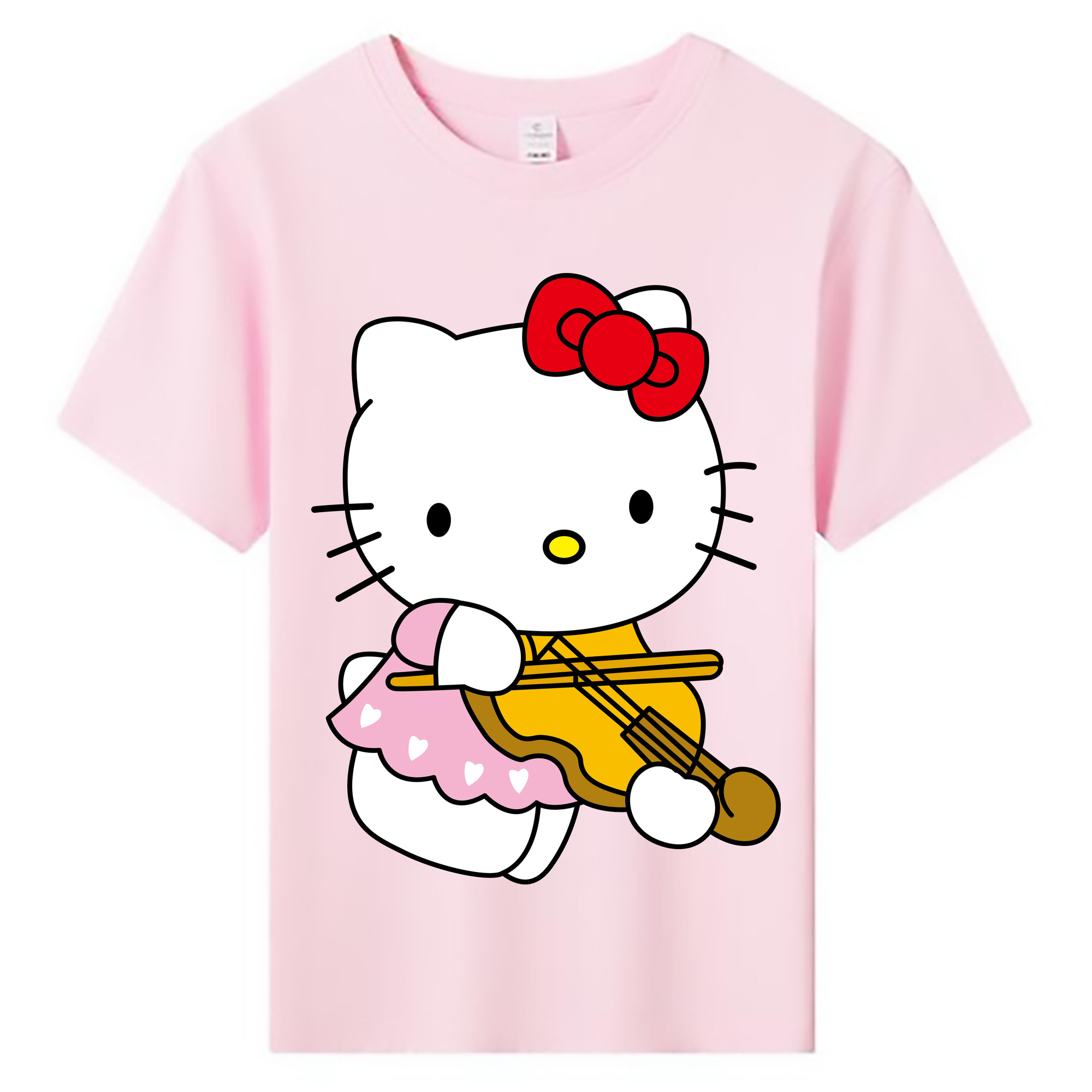 （画像用） Hello Kitty ハローキティ 綿100％キッズTシャツ（フロントプリント）