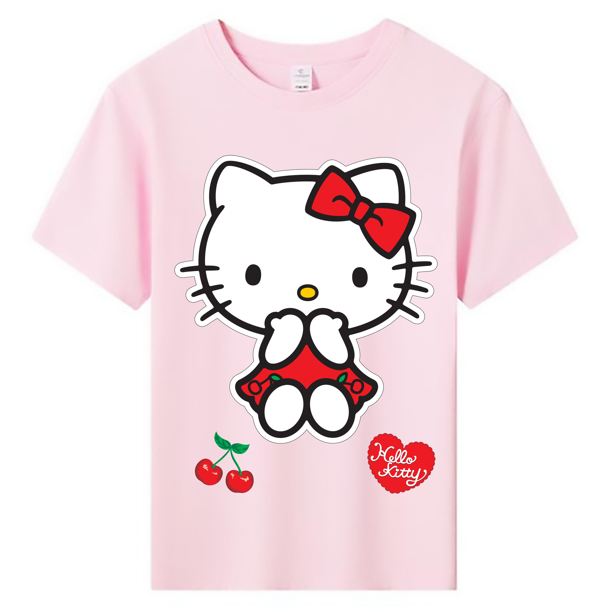 （画像用） Hello Kitty ハローキティ 綿100％キッズTシャツ（フロントプリント）