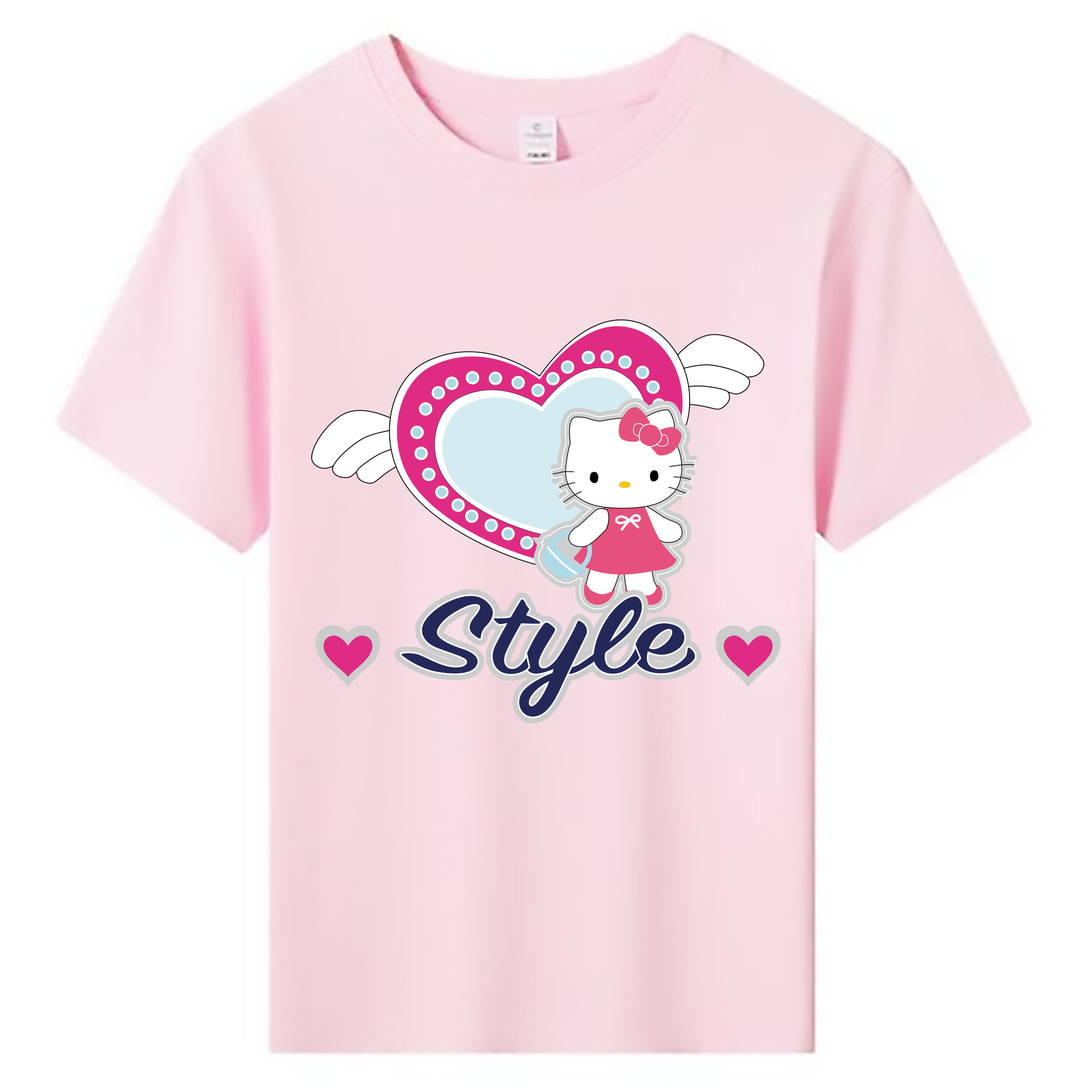 （画像用） Hello Kitty ハローキティ 綿100％キッズTシャツ（フロントプリント）