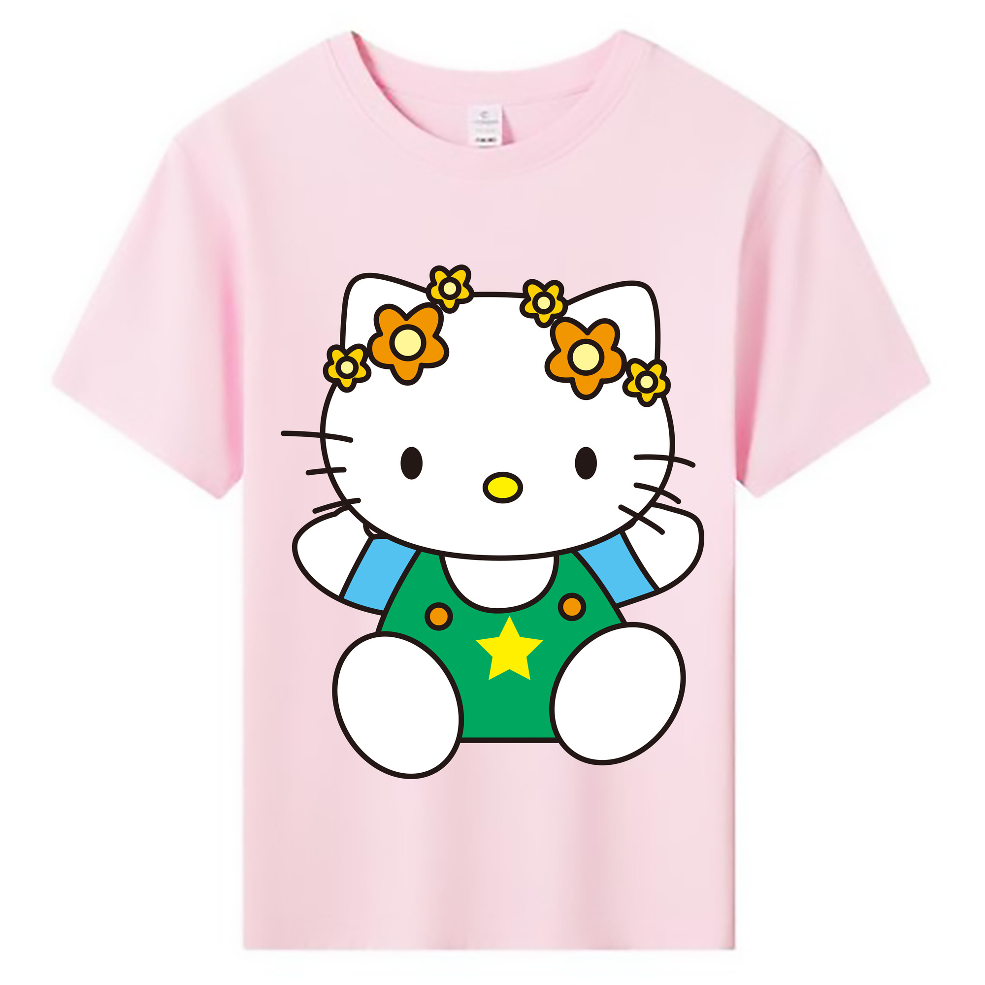 （画像用） Hello Kitty ハローキティ 綿100％キッズTシャツ（フロントプリント）