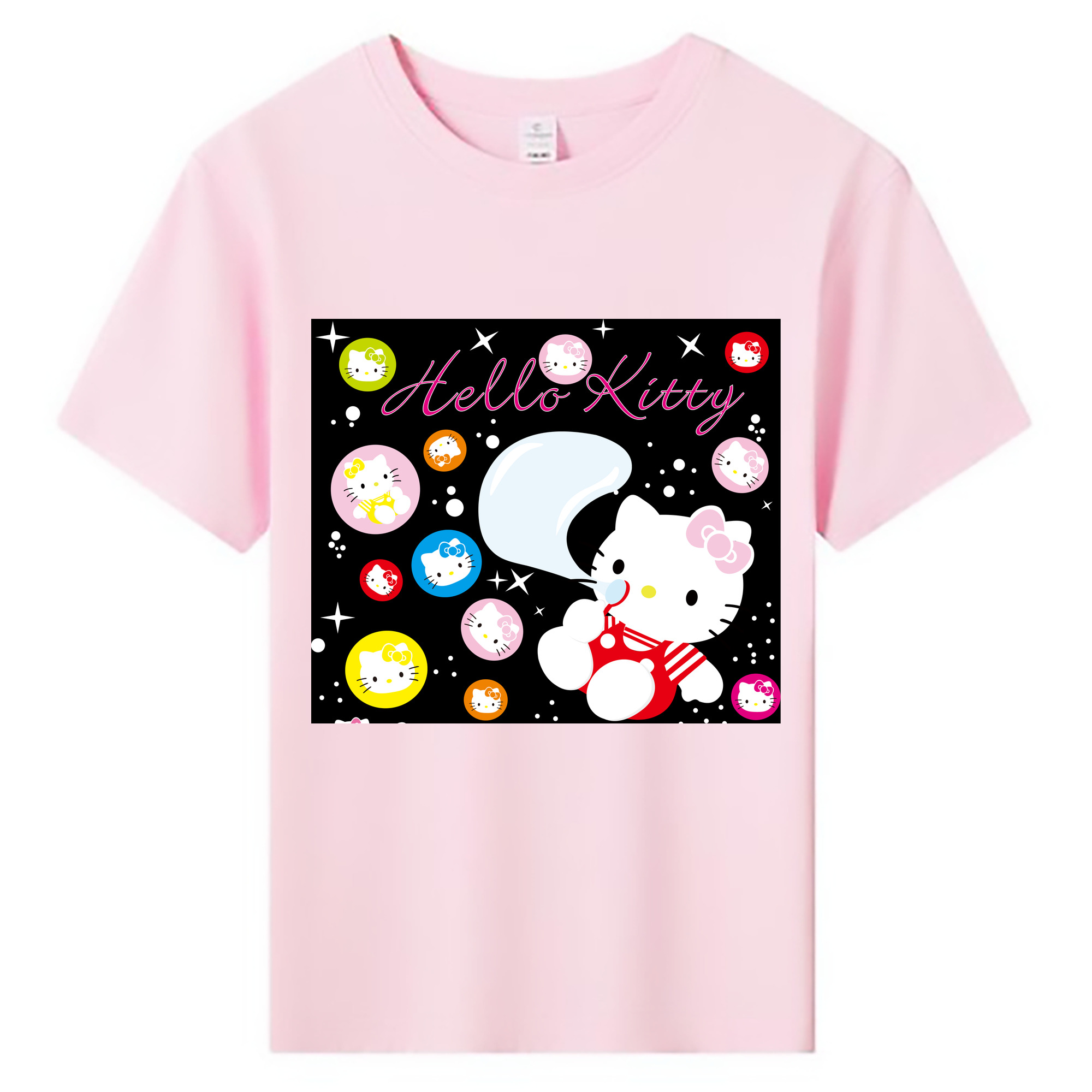 （画像用） Hello Kitty ハローキティ 綿100％キッズTシャツ（フロントプリント）