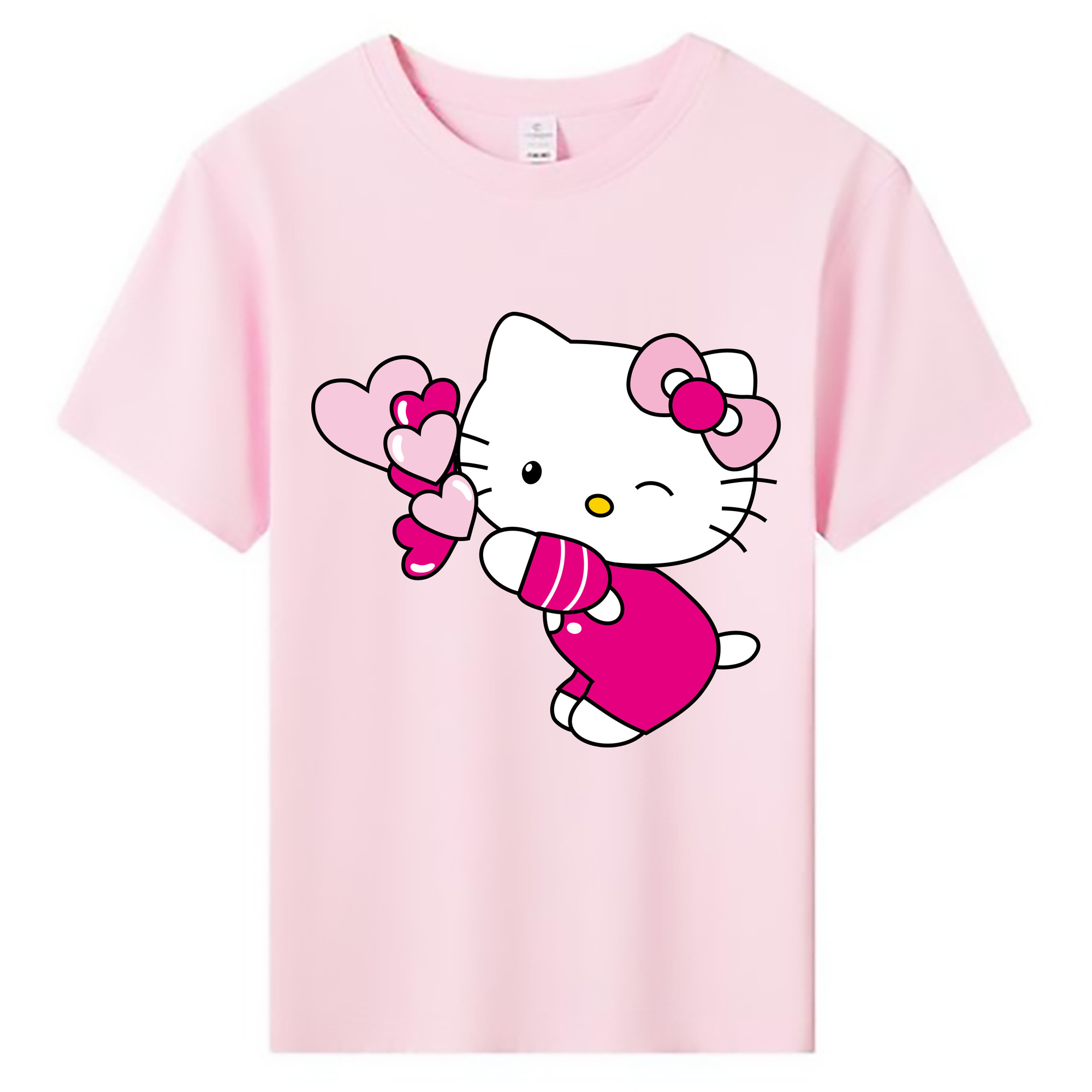 （画像用） Hello Kitty ハローキティ 綿100％キッズTシャツ（フロントプリント）