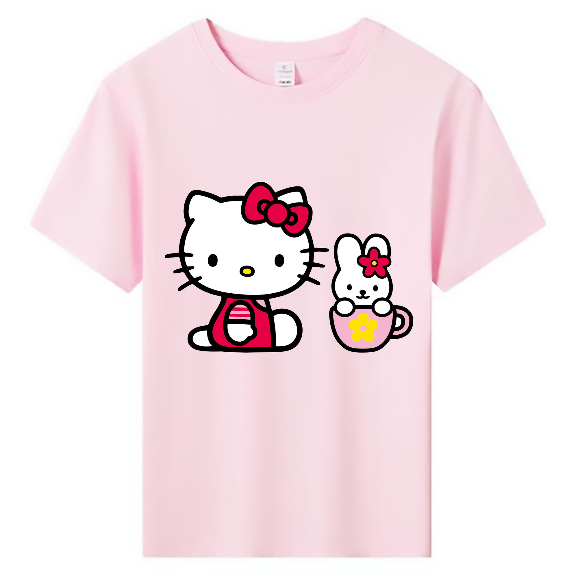 （画像用） Hello Kitty ハローキティ 綿100％キッズTシャツ（フロントプリント）