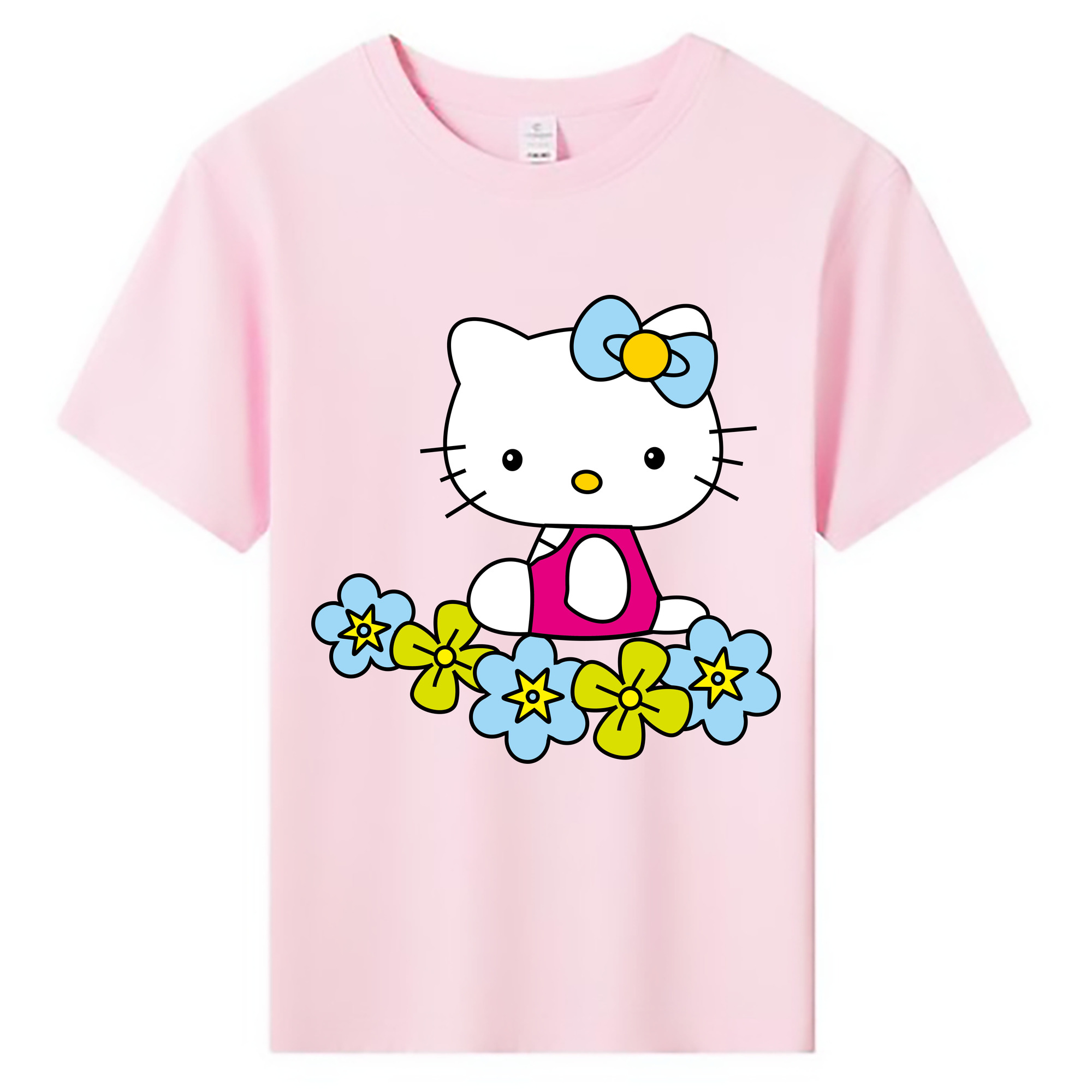 （画像用） Hello Kitty ハローキティ 綿100％キッズTシャツ（フロントプリント）