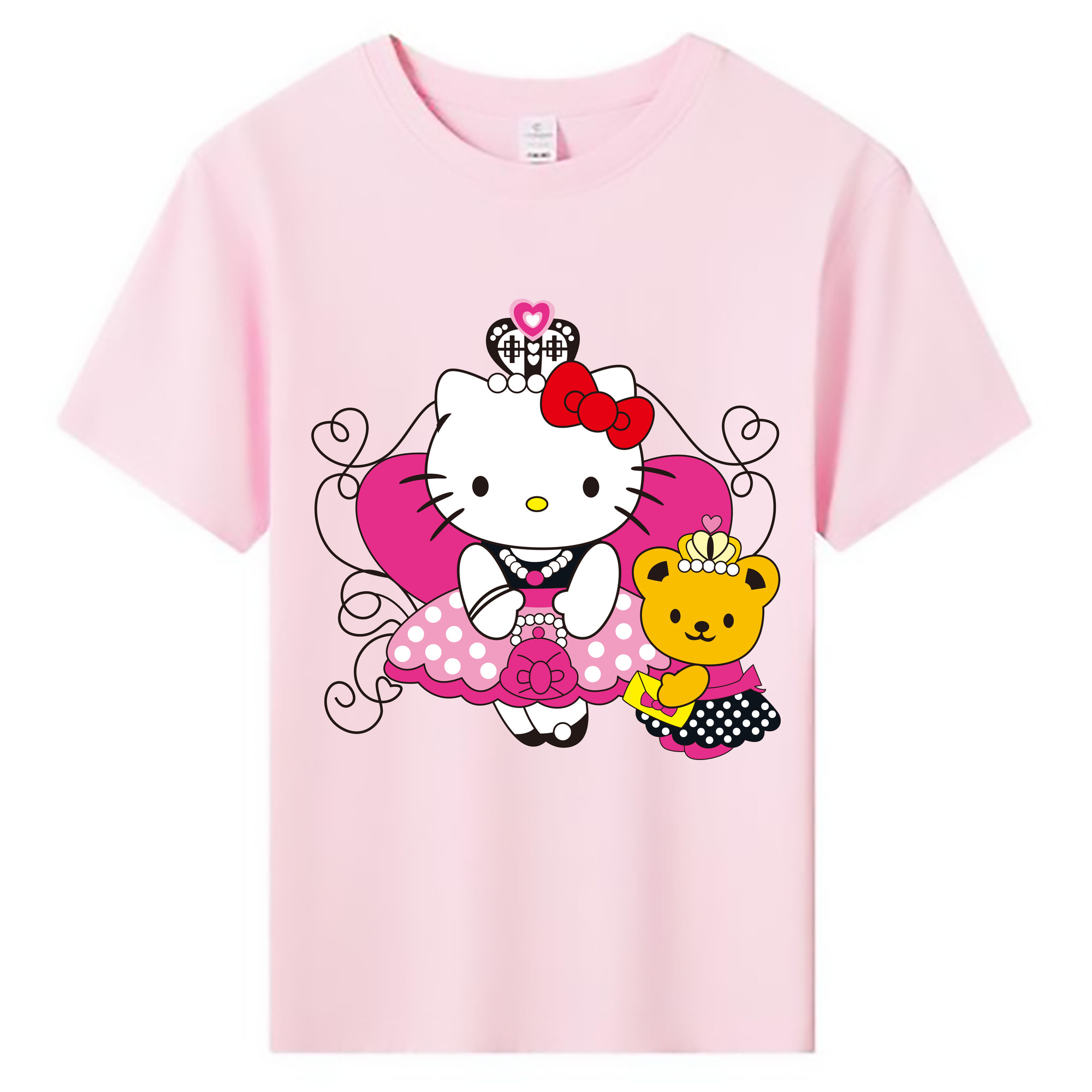 （画像用） Hello Kitty ハローキティ 綿100％キッズTシャツ（フロントプリント）