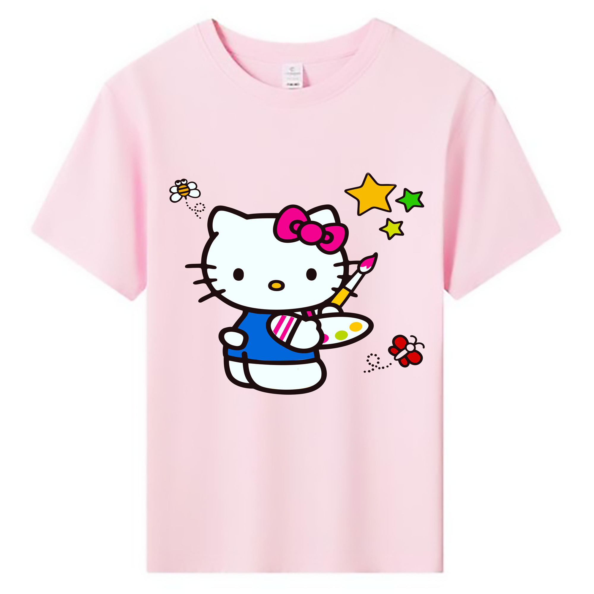 （画像用） Hello Kitty ハローキティ 綿100％キッズTシャツ（フロントプリント）