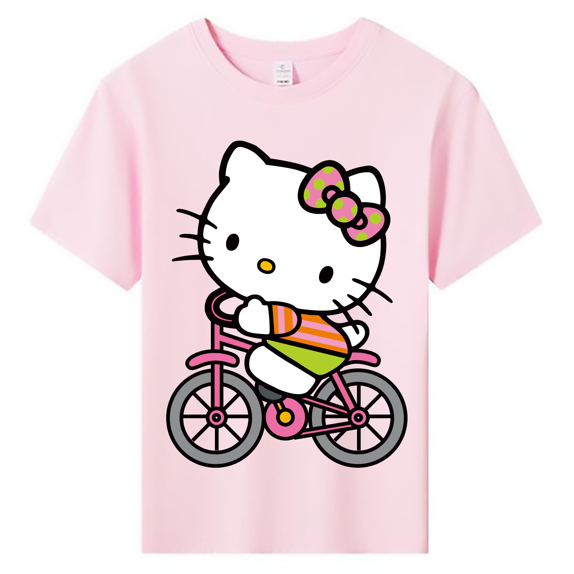 （画像用） Hello Kitty ハローキティ 綿100％キッズTシャツ（フロントプリント）