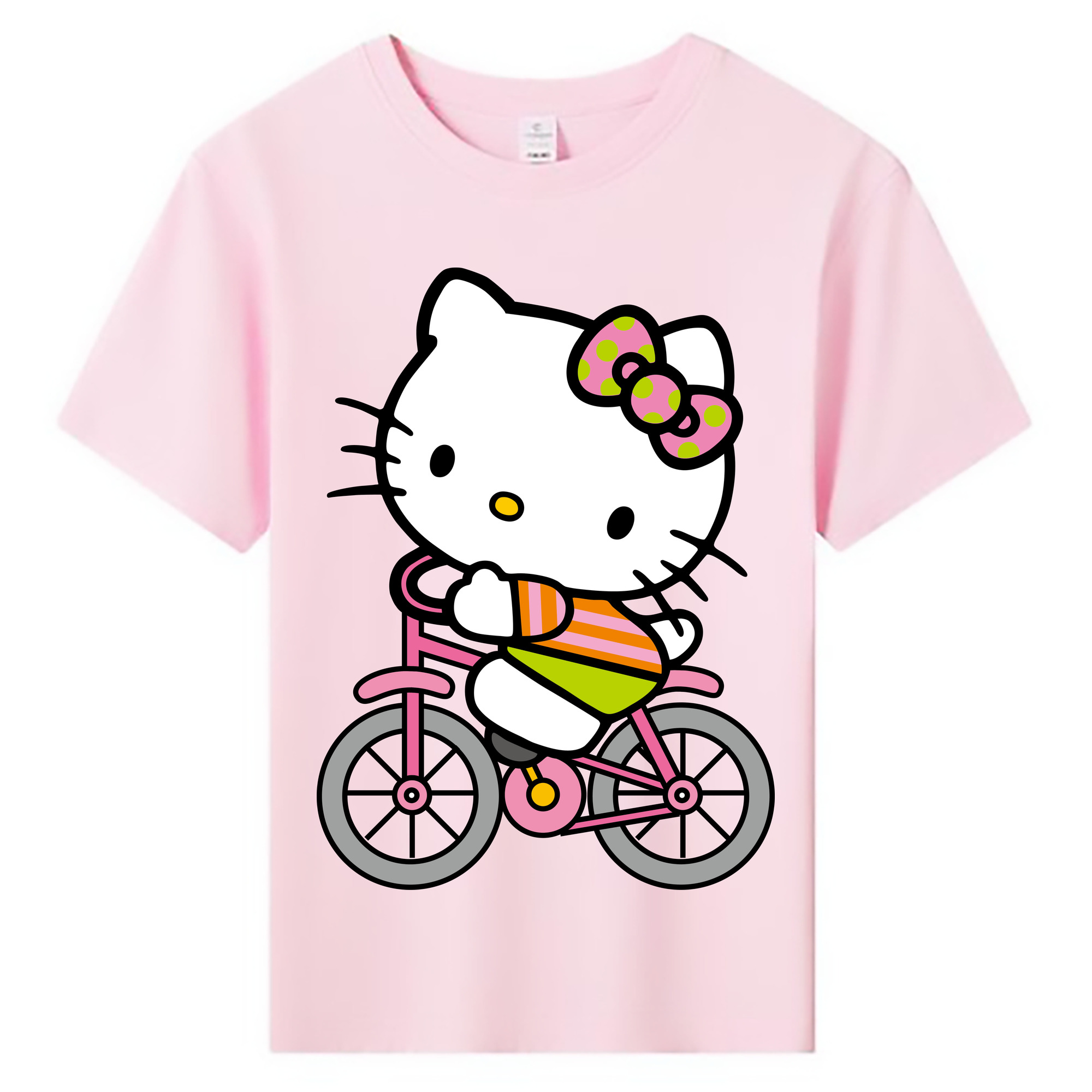 （画像用） Hello Kitty ハローキティ 綿100％キッズTシャツ（フロントプリント）