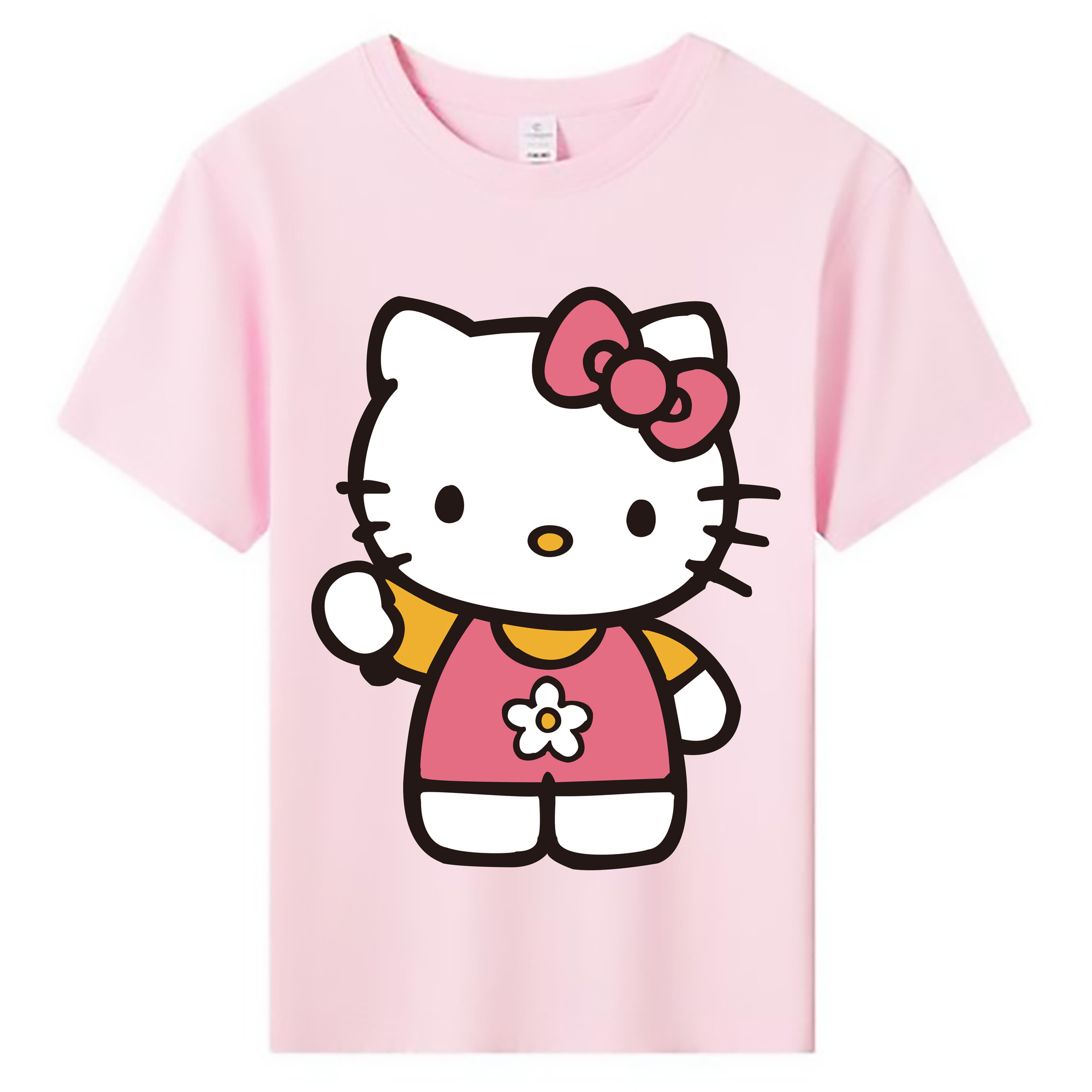 （画像用） Hello Kitty ハローキティ 綿100％キッズTシャツ（フロントプリント）