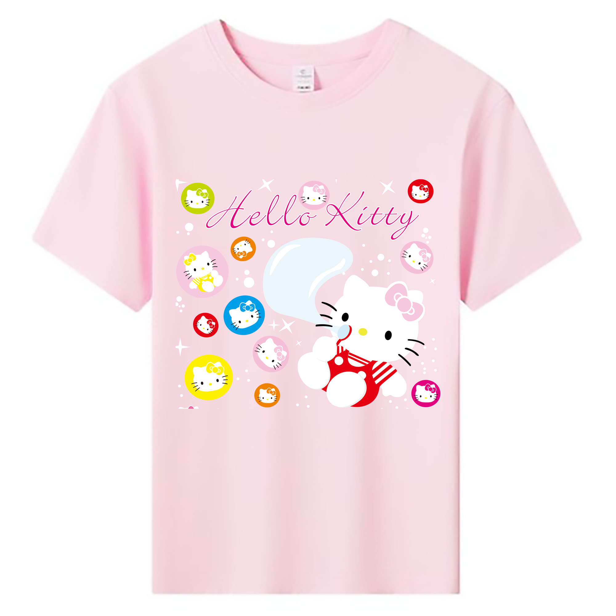 （画像用） Hello Kitty ハローキティ 綿100％キッズTシャツ（フロントプリント）