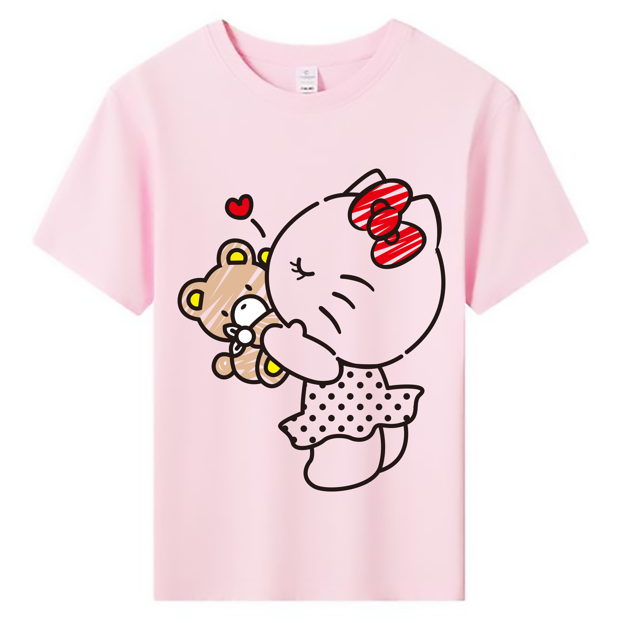 （画像用） Hello Kitty ハローキティ 綿100％キッズTシャツ（フロントプリント）