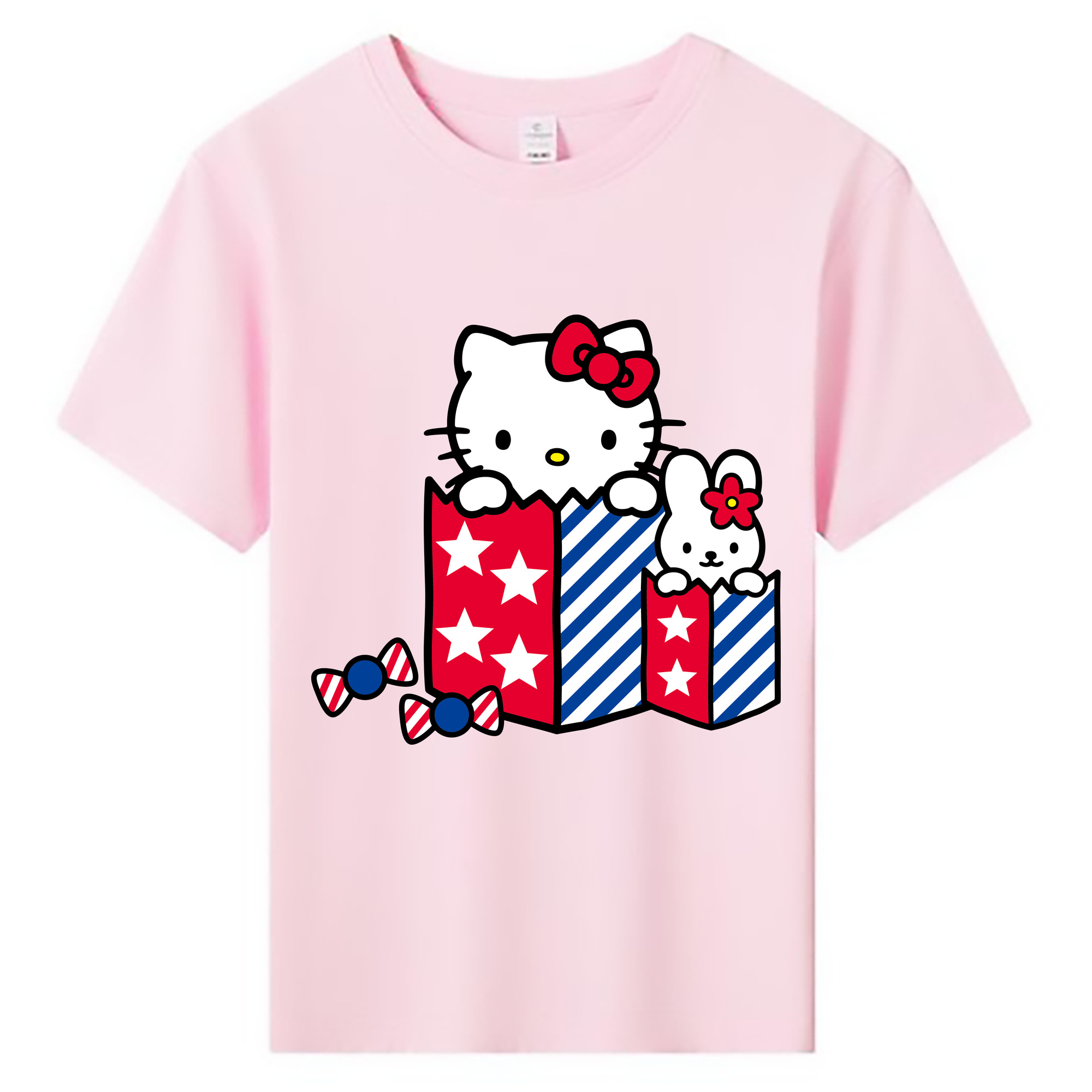 （画像用） Hello Kitty ハローキティ 綿100％キッズTシャツ（フロントプリント）