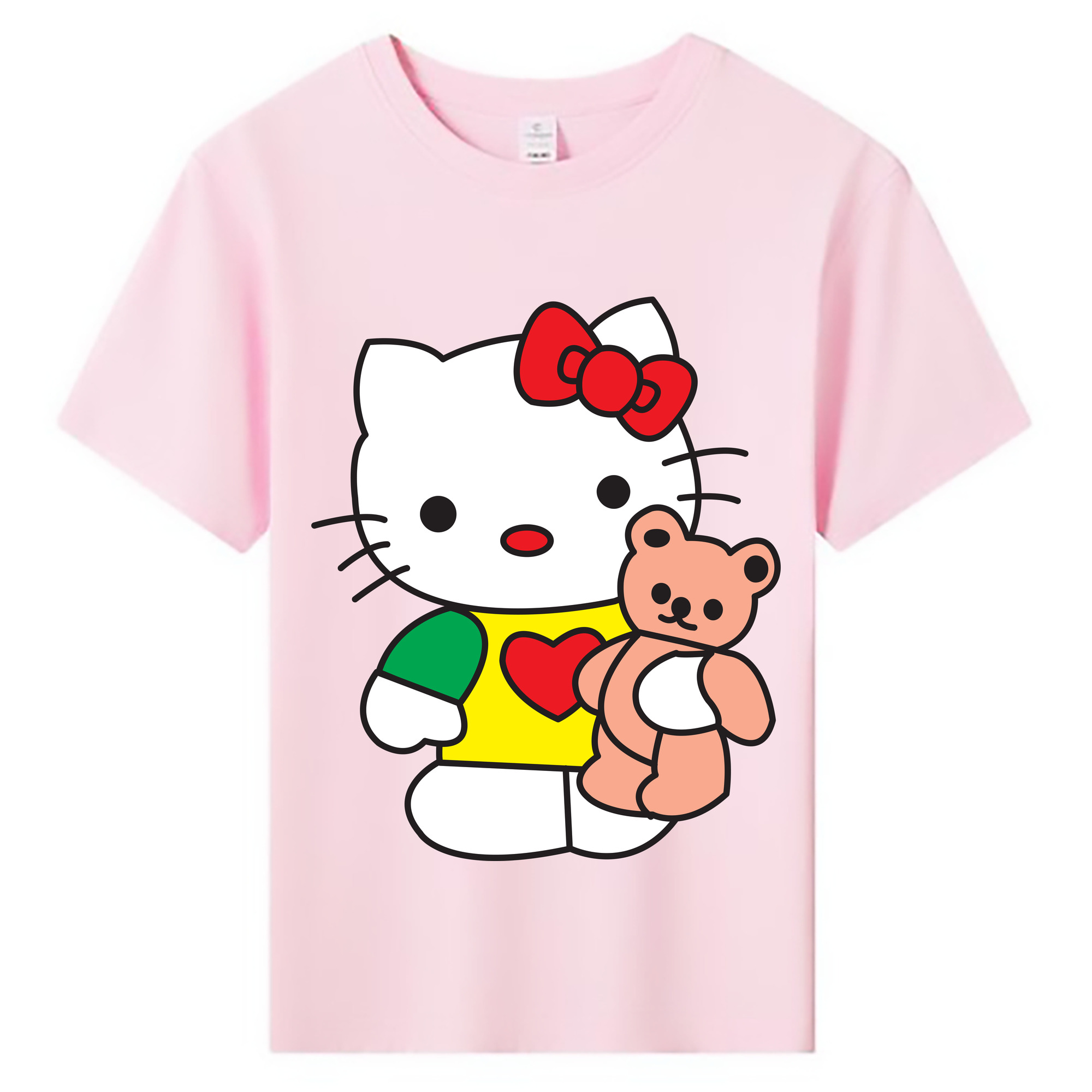 （画像用） Hello Kitty ハローキティ 綿100％キッズTシャツ（フロントプリント）