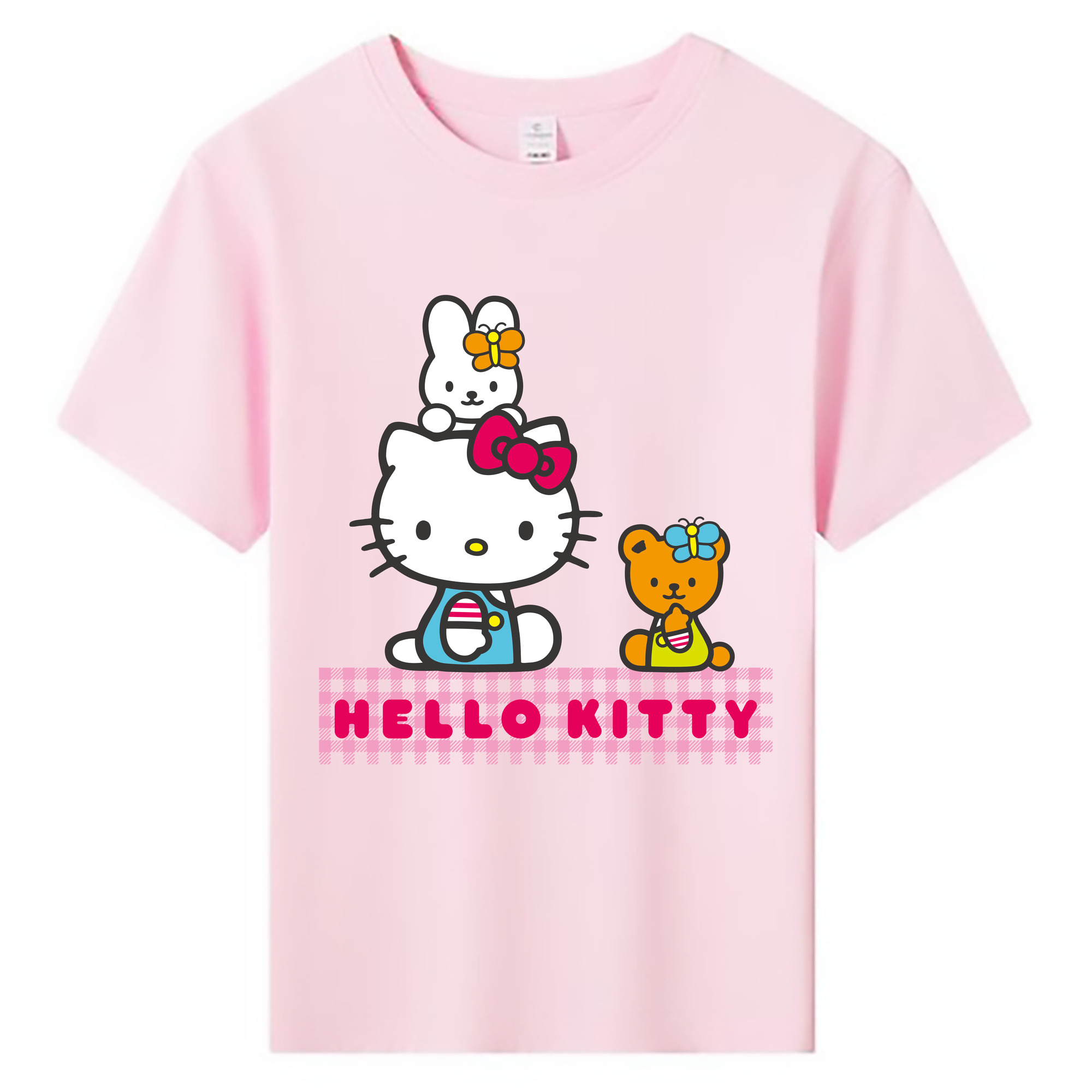 （画像用） Hello Kitty ハローキティ 綿100％キッズTシャツ（フロントプリント）