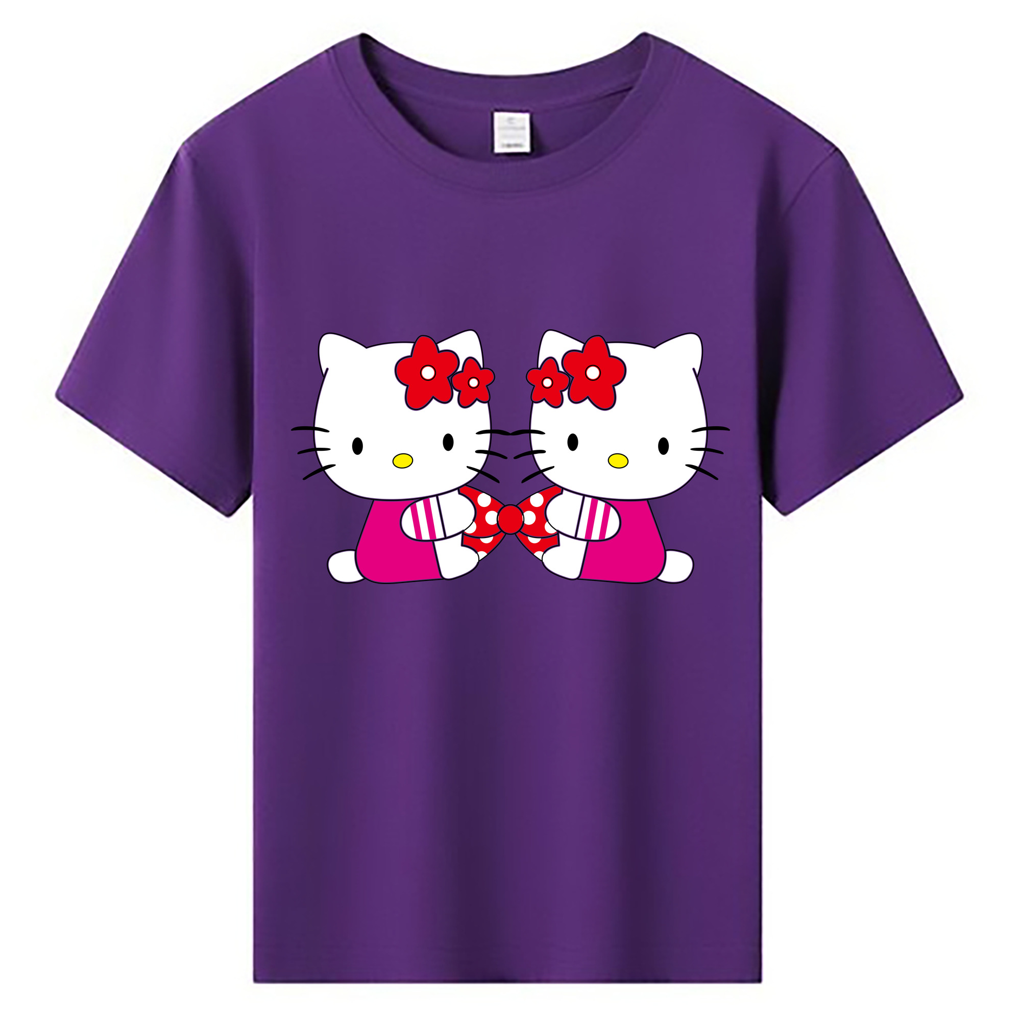 （画像用） Hello Kitty ハローキティ 綿100％キッズTシャツ（フロントプリント）