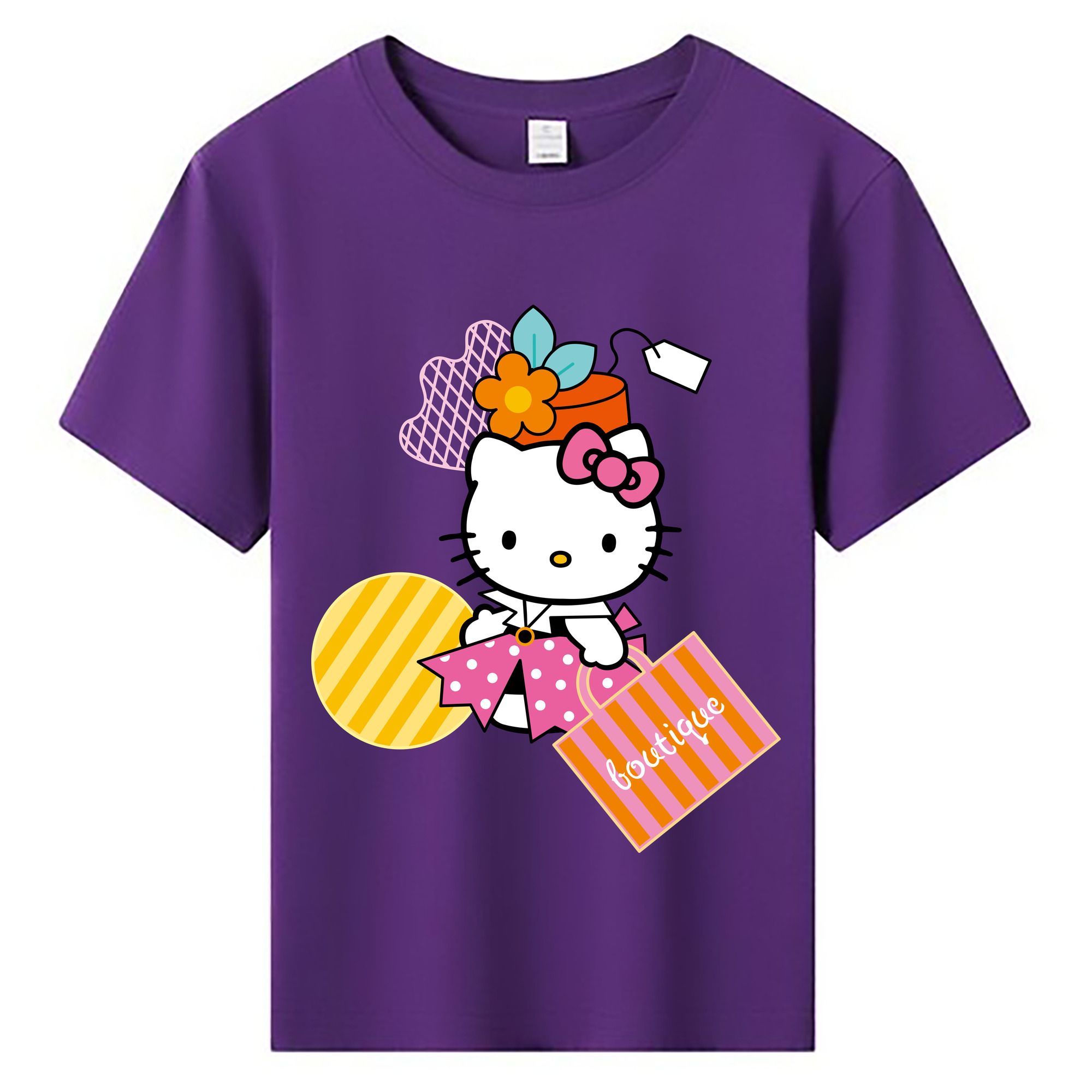 （画像用） Hello Kitty ハローキティ 綿100％キッズTシャツ（フロントプリント）