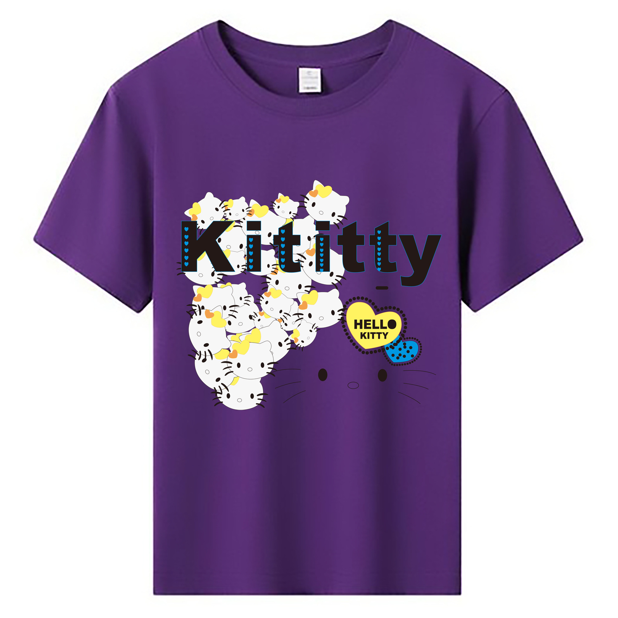 （画像用） Hello Kitty ハローキティ 綿100％キッズTシャツ（フロントプリント）