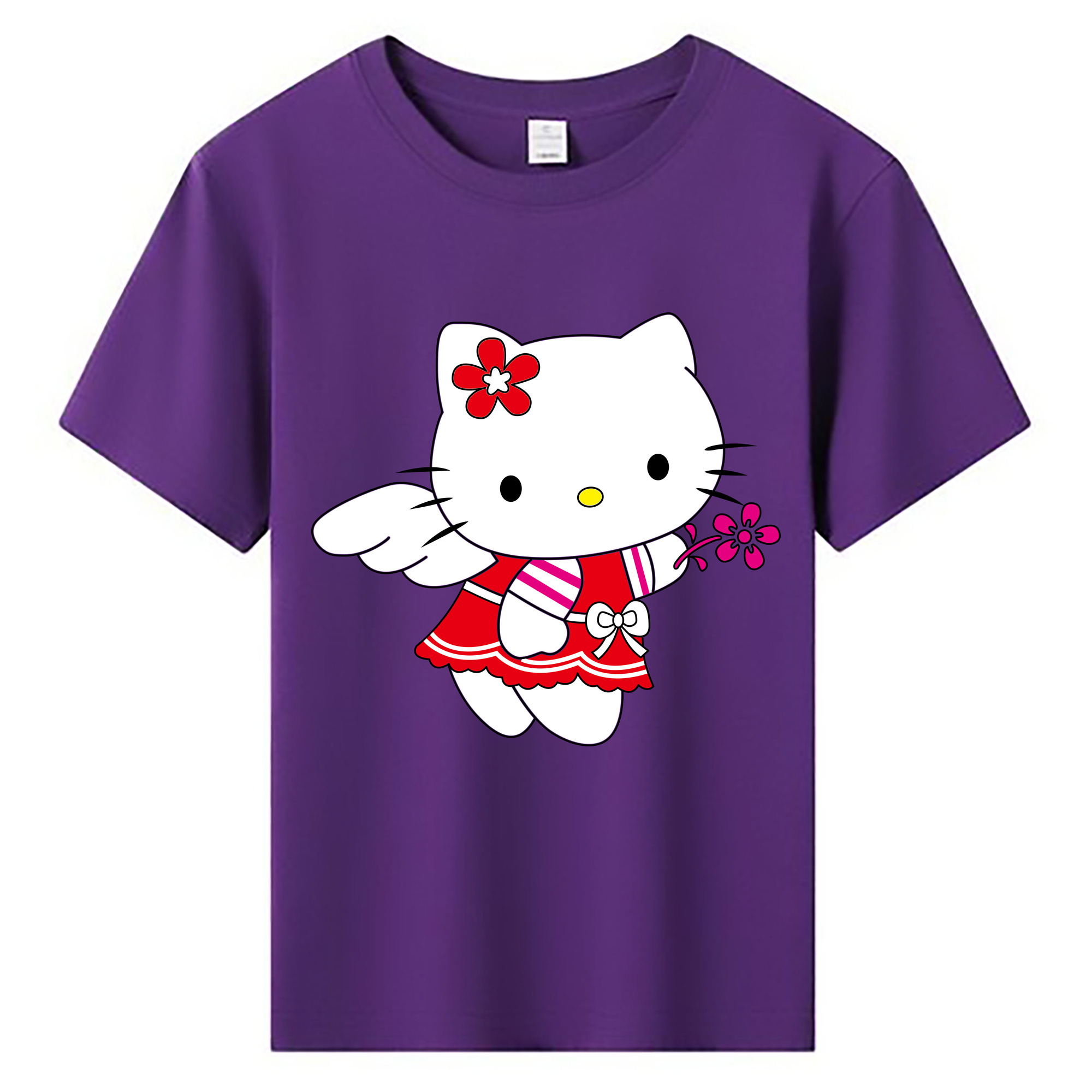 （画像用） Hello Kitty ハローキティ 綿100％キッズTシャツ（フロントプリント）
