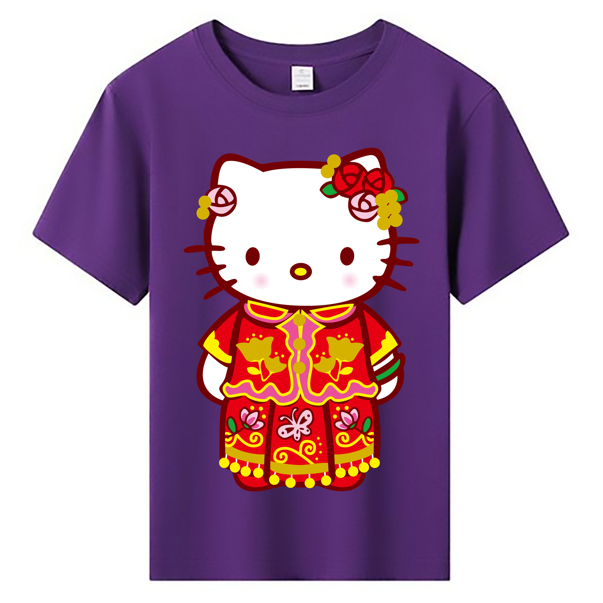 （画像用） Hello Kitty ハローキティ 綿100％キッズTシャツ（フロントプリント）