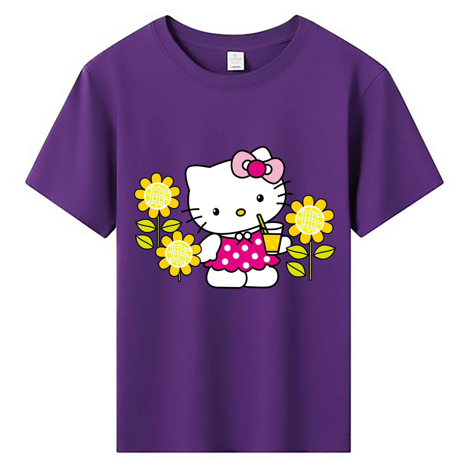 （画像用） Hello Kitty ハローキティ 綿100％キッズTシャツ（フロントプリント）
