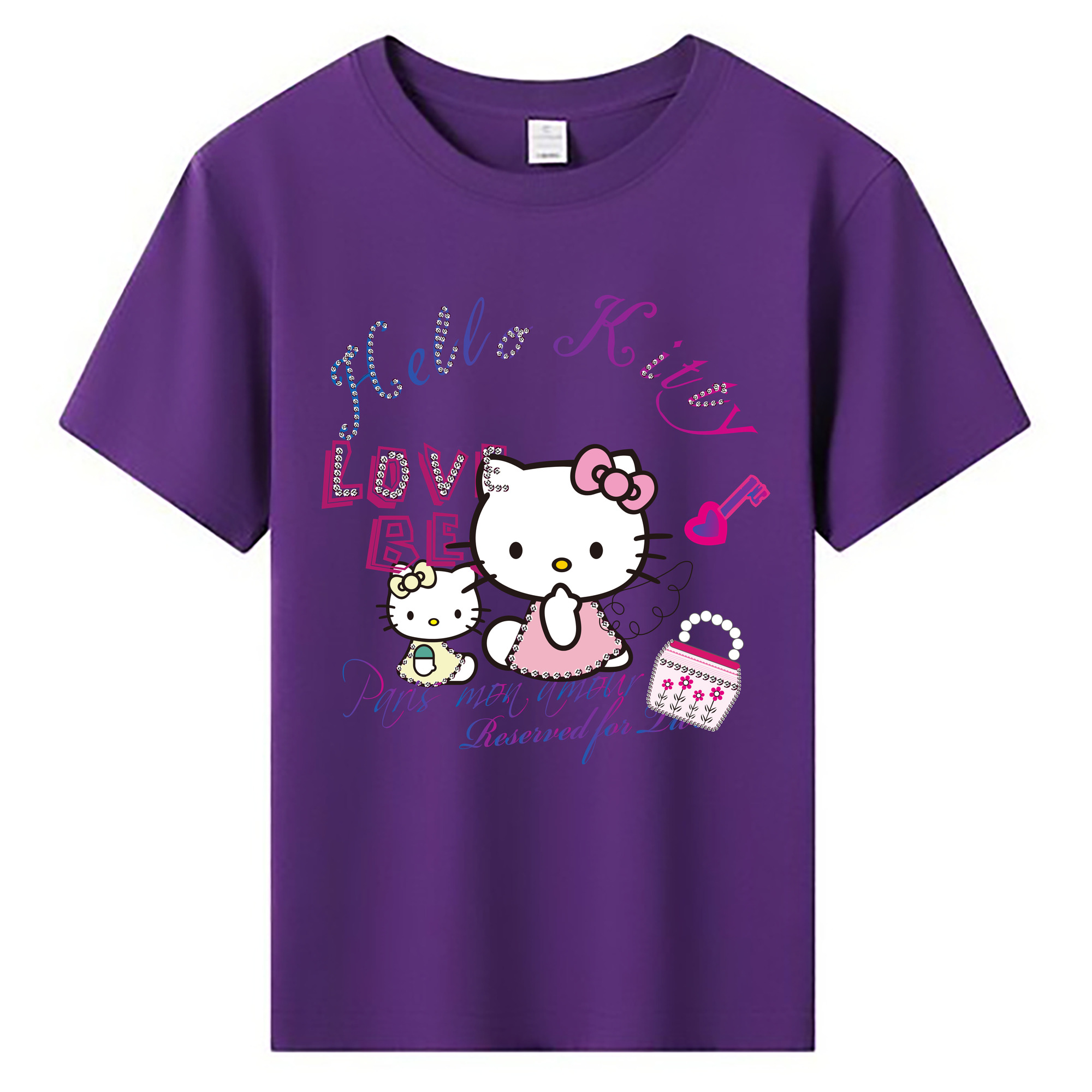 （画像用） Hello Kitty ハローキティ 綿100％キッズTシャツ（フロントプリント）